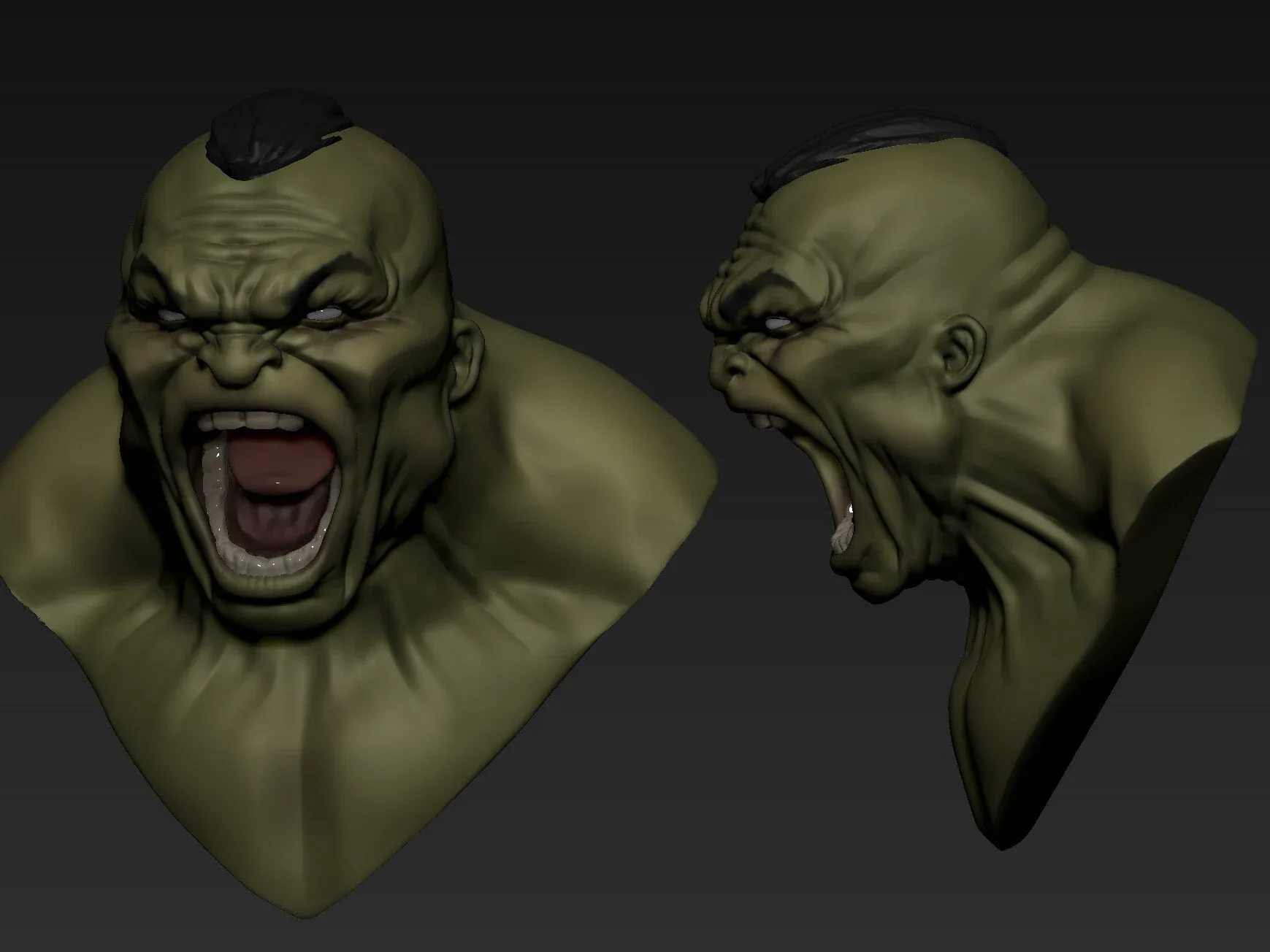 Hulk Comic Screaming basemesh