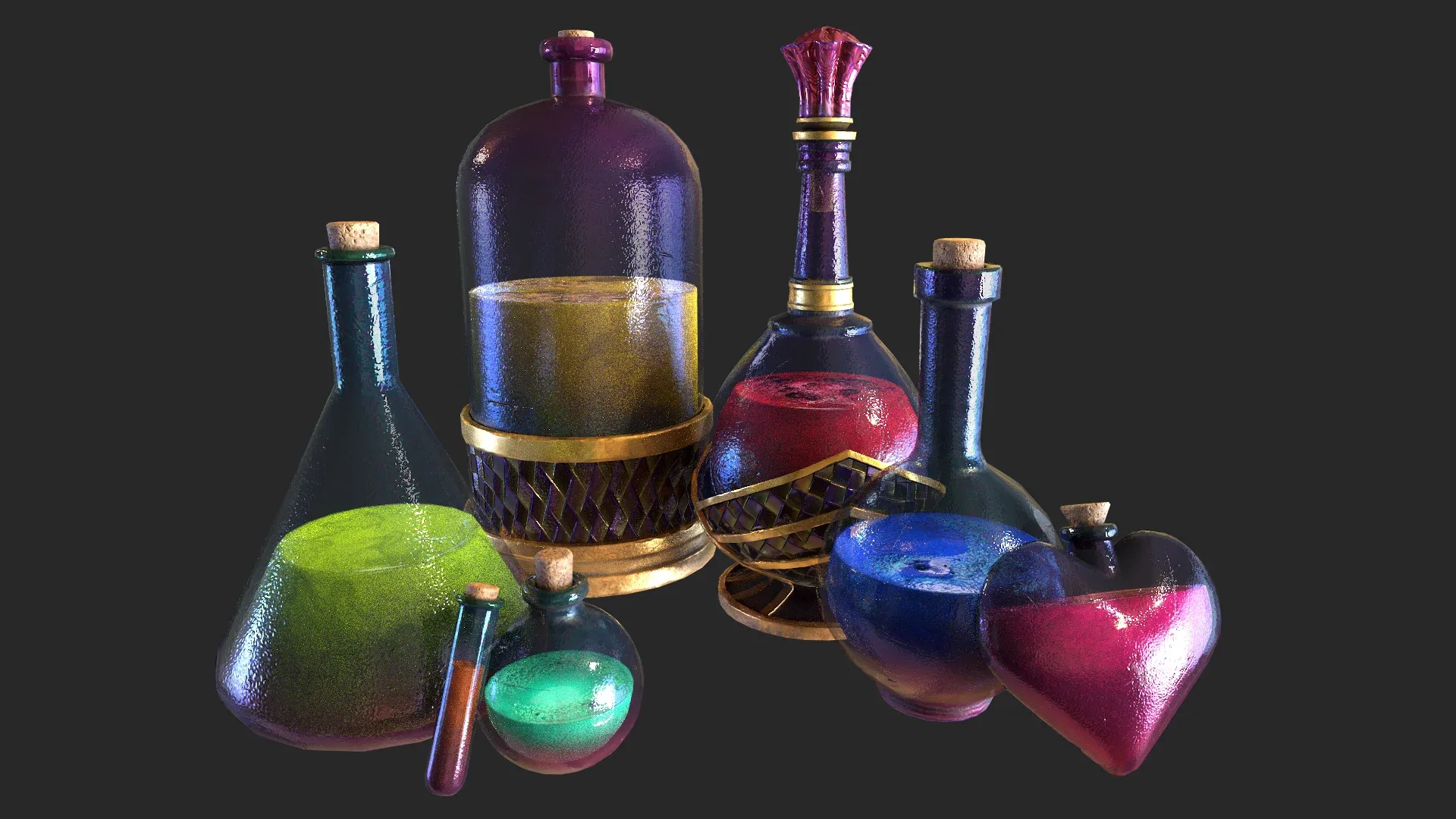 Health Potion Bottle Set