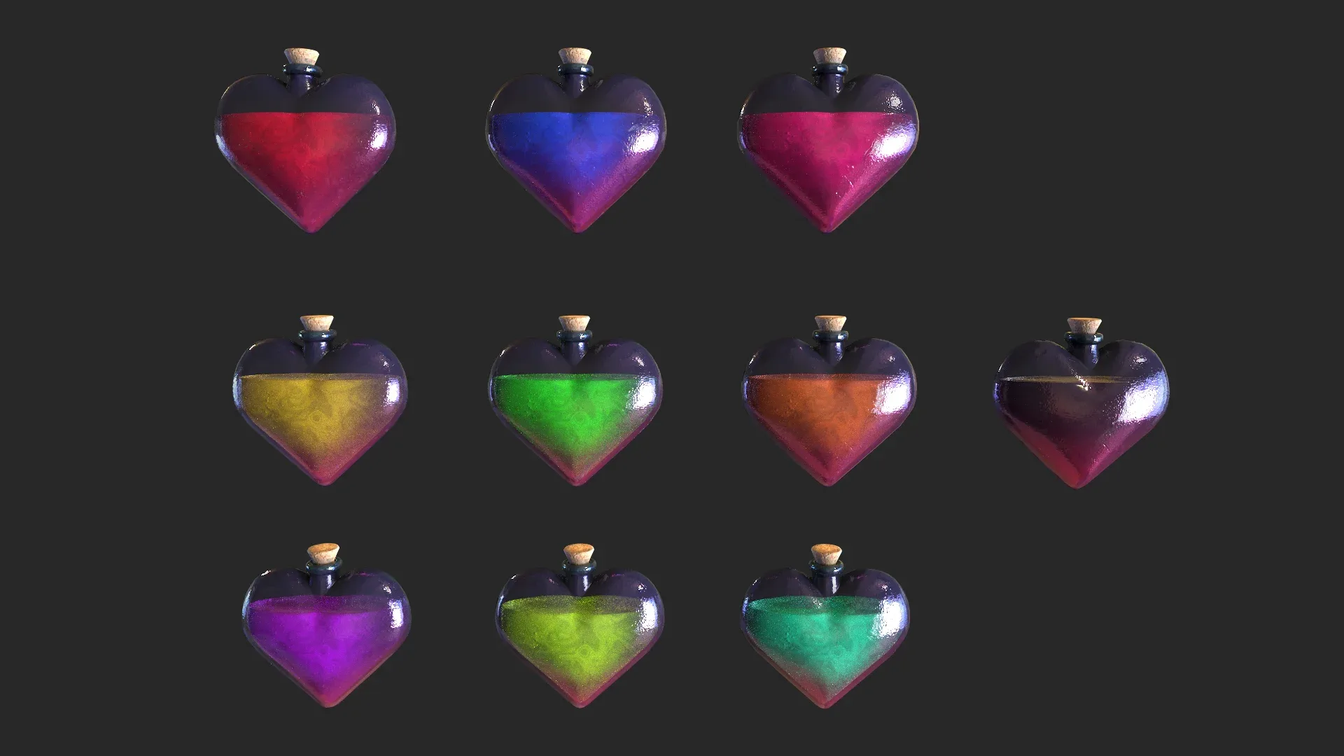 Health Potion Bottle Set