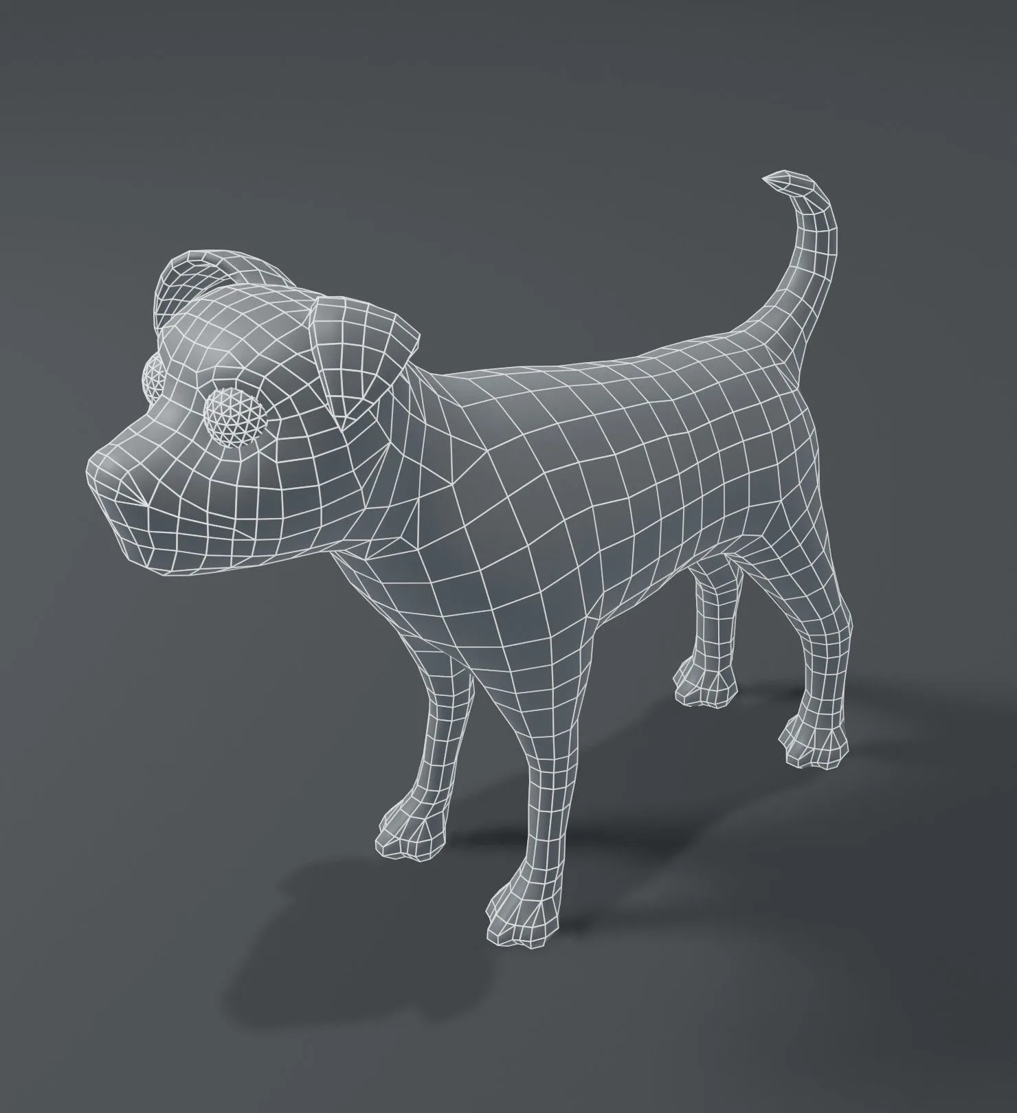 Cartoon Dog Terrier Base Mesh 3D Model