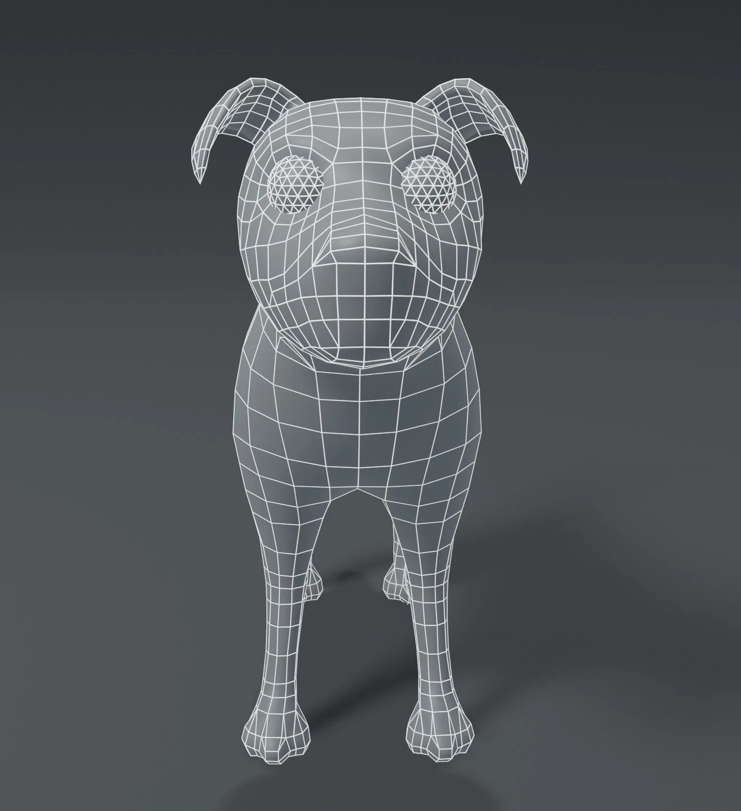 Cartoon Dog Terrier Base Mesh 3D Model