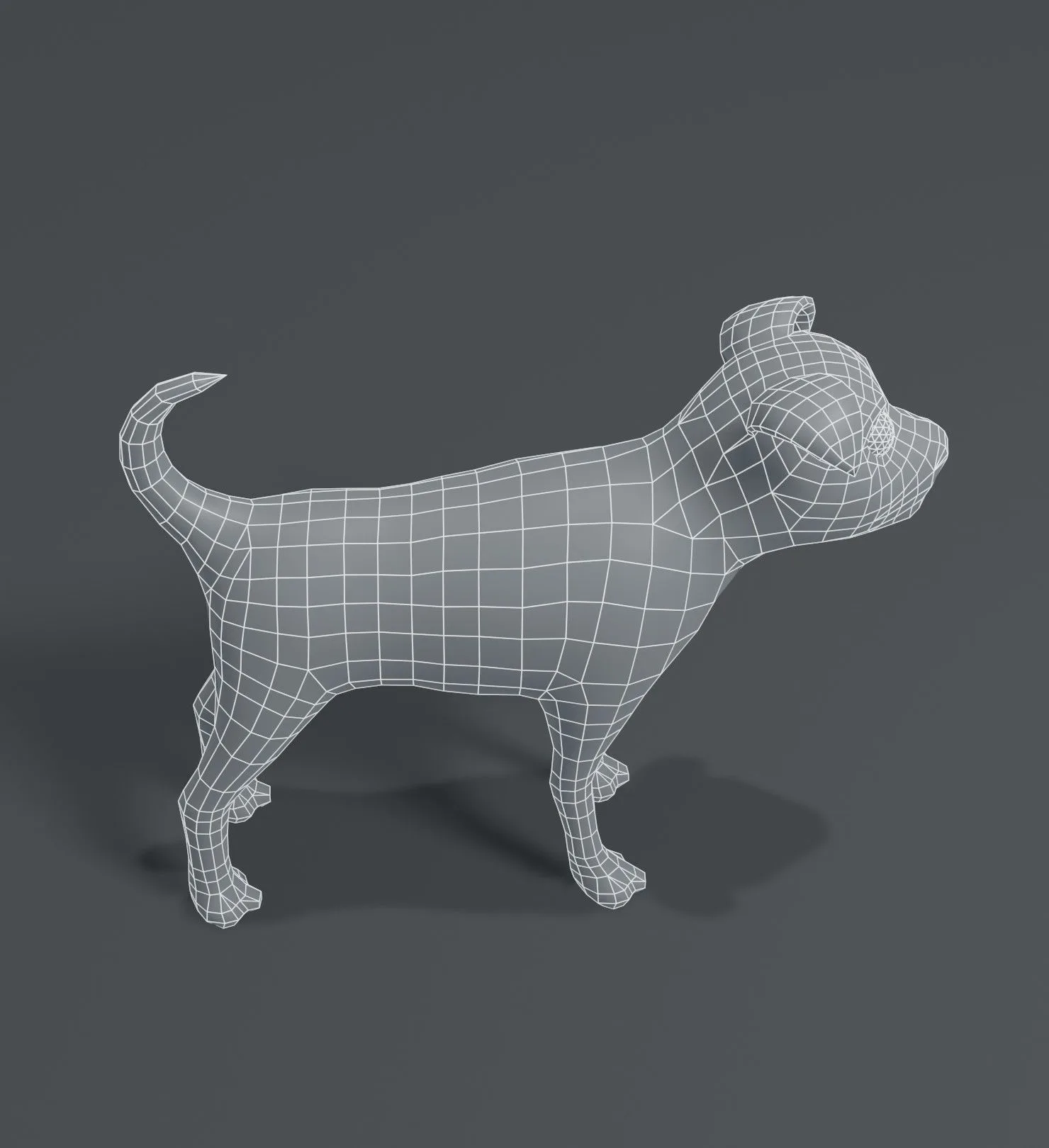 Cartoon Dog Terrier Base Mesh 3D Model