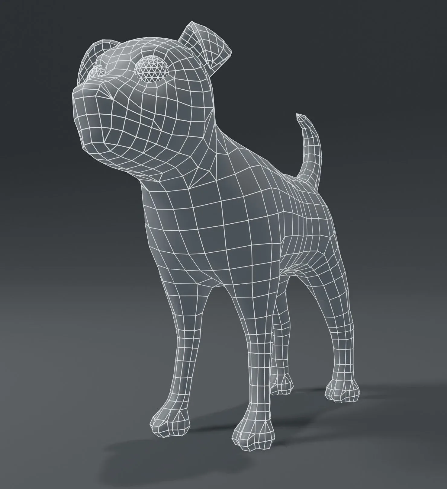 Cartoon Dog Terrier Base Mesh 3D Model