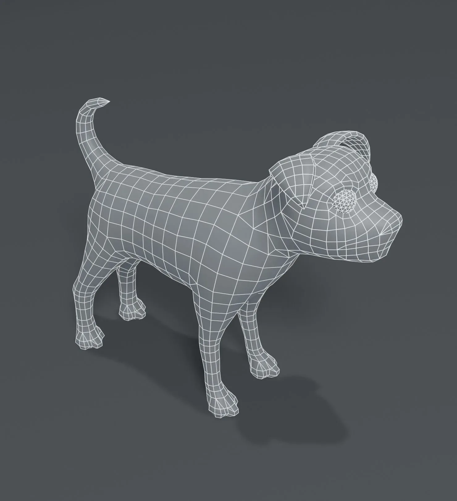 Cartoon Dog Terrier Base Mesh 3D Model