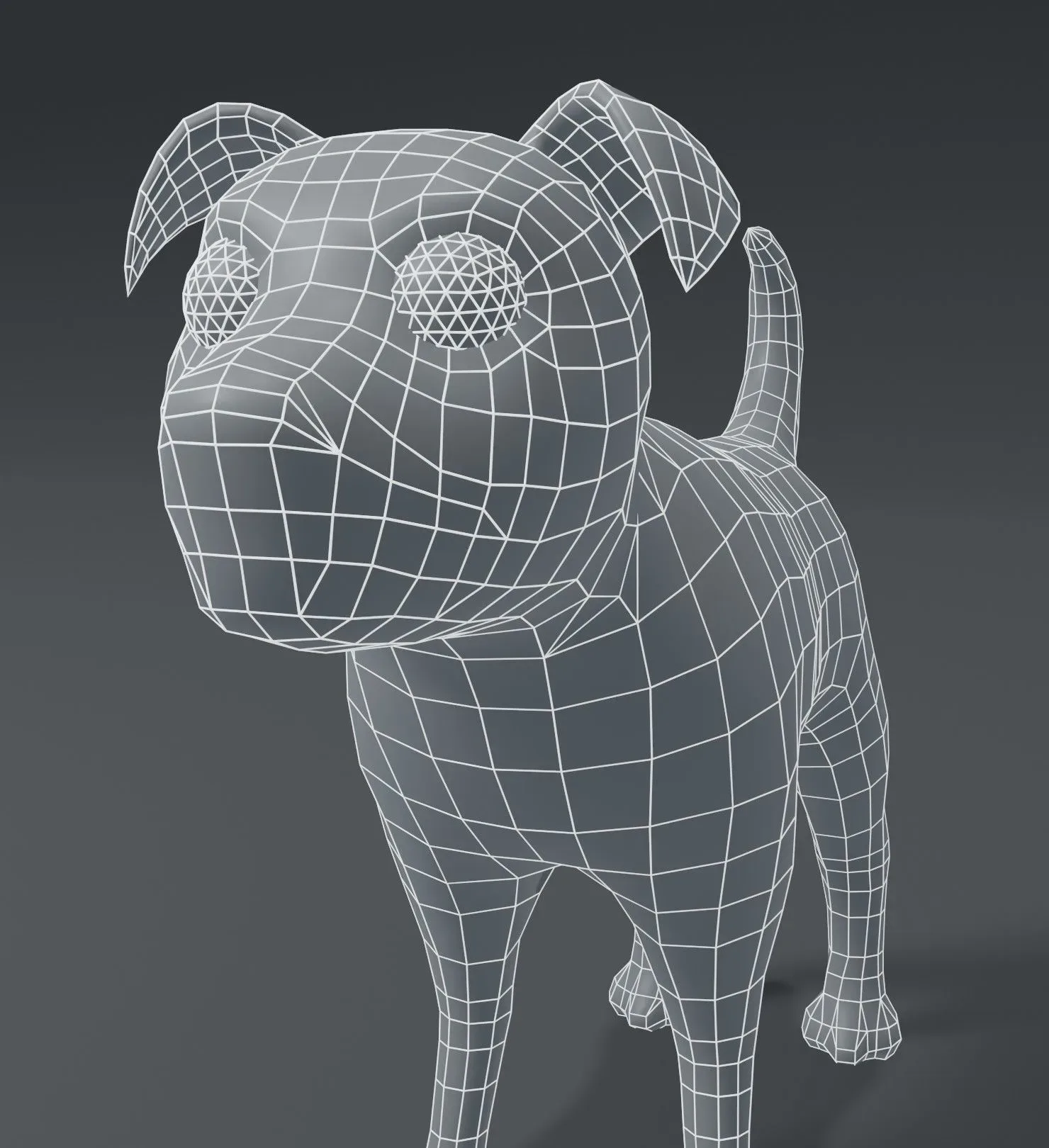 Cartoon Dog Terrier Base Mesh 3D Model