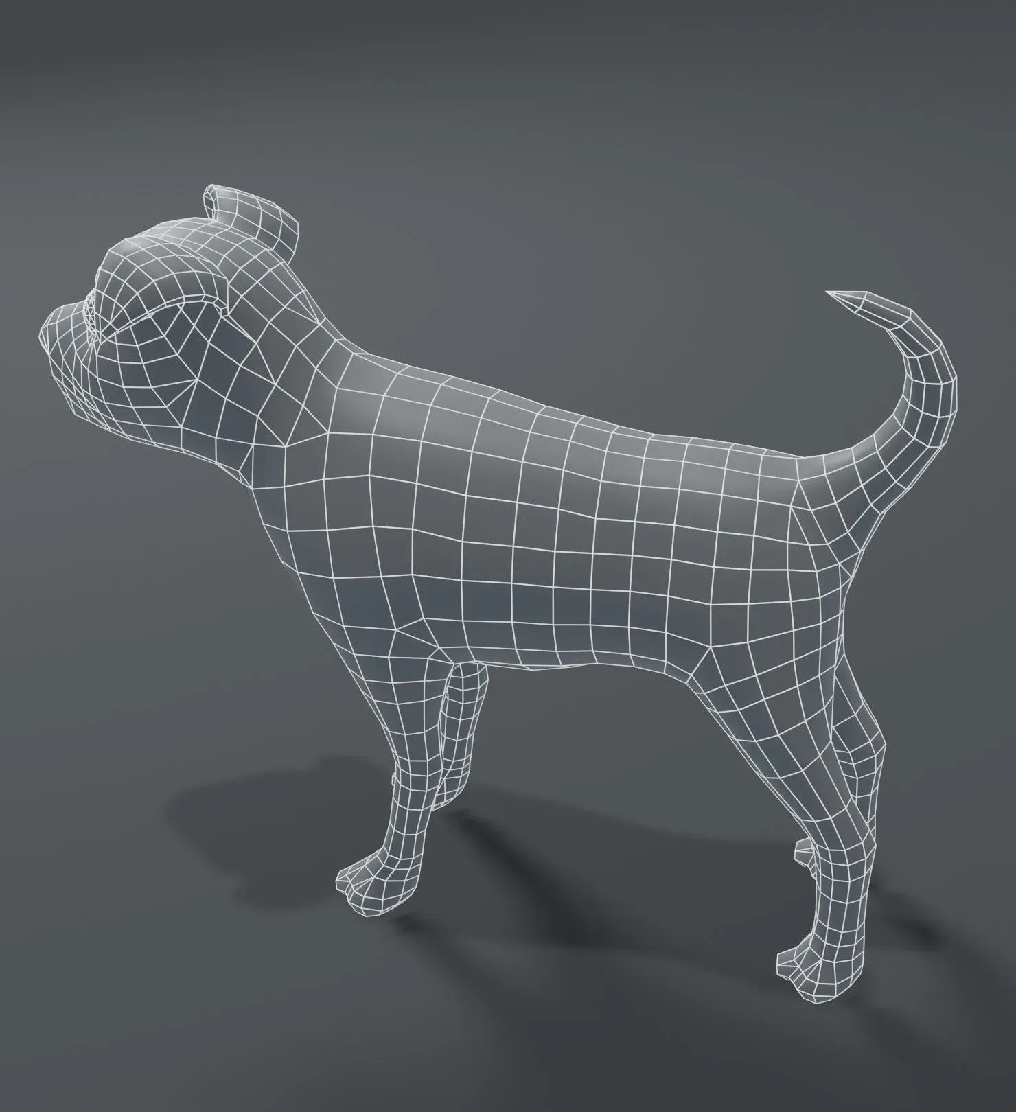 Cartoon Dog Terrier Base Mesh 3D Model