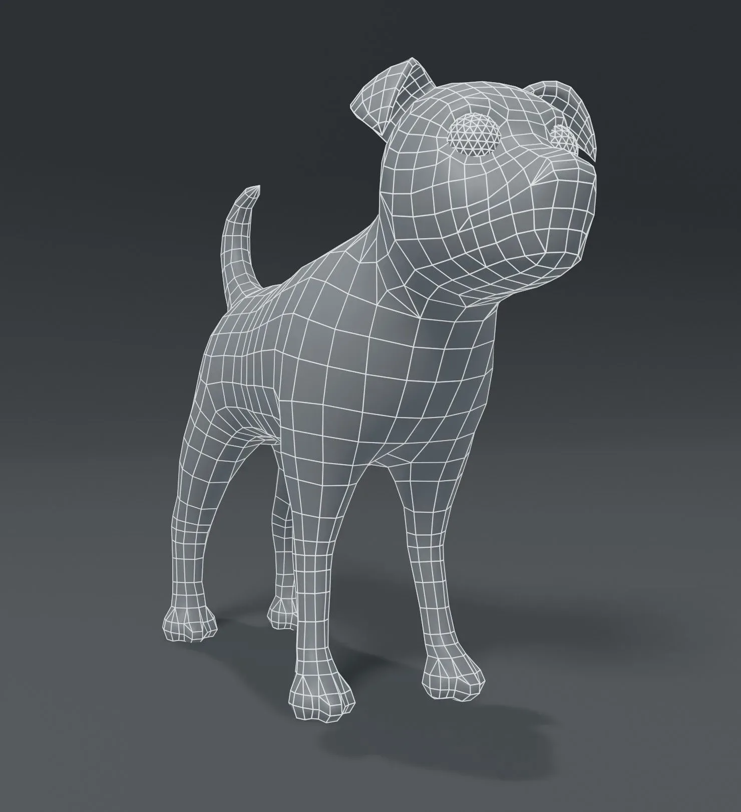 Cartoon Dog Terrier Base Mesh 3D Model