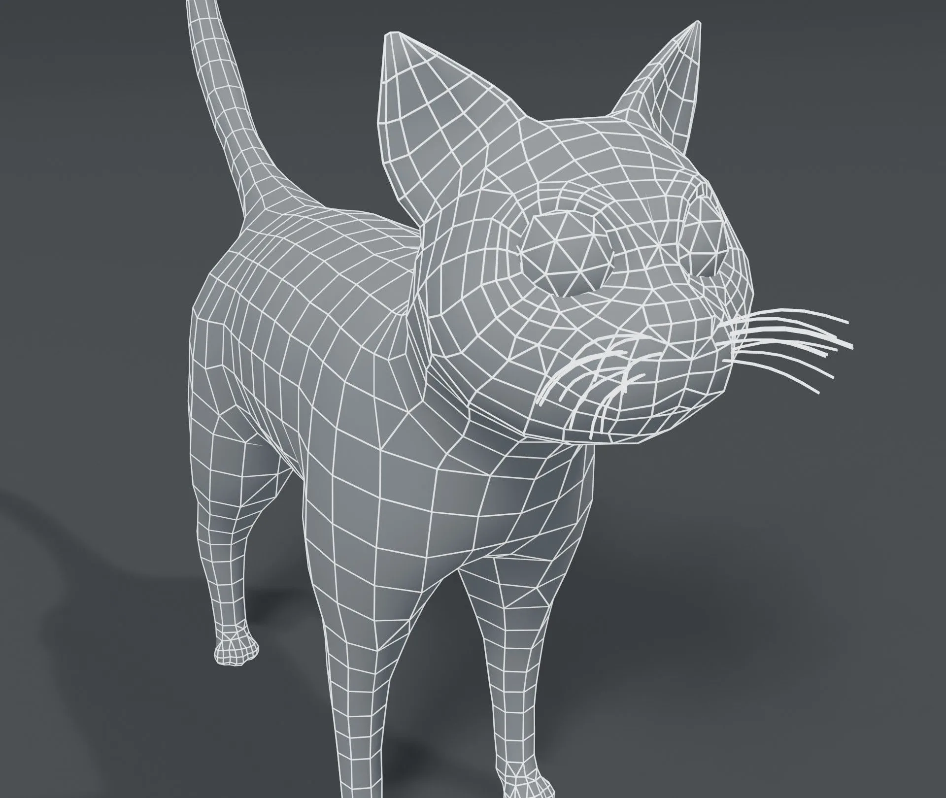 Cartoon Cat Base Mesh 3D Model