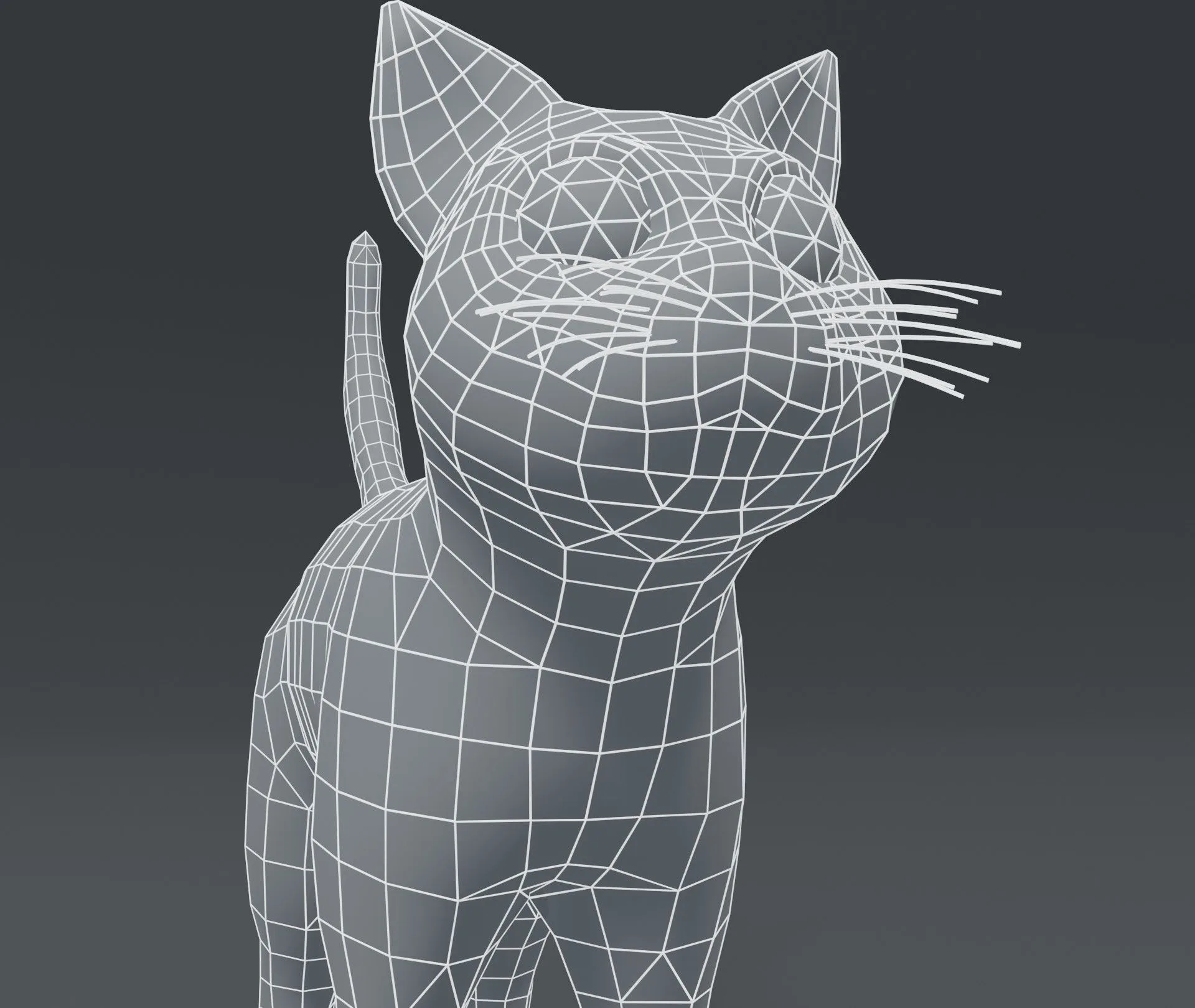 Cartoon Cat Base Mesh 3D Model