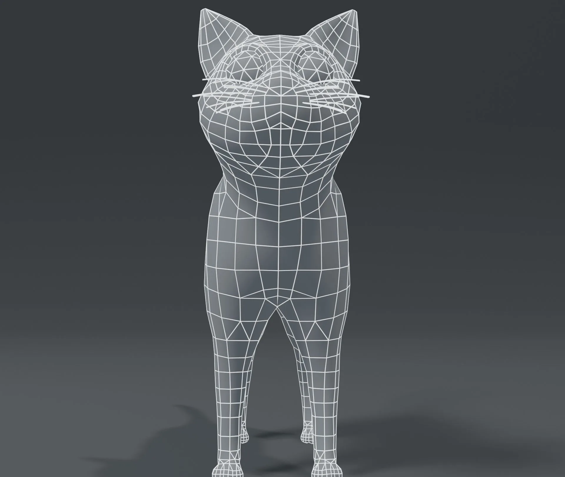 Cartoon Cat Base Mesh 3D Model