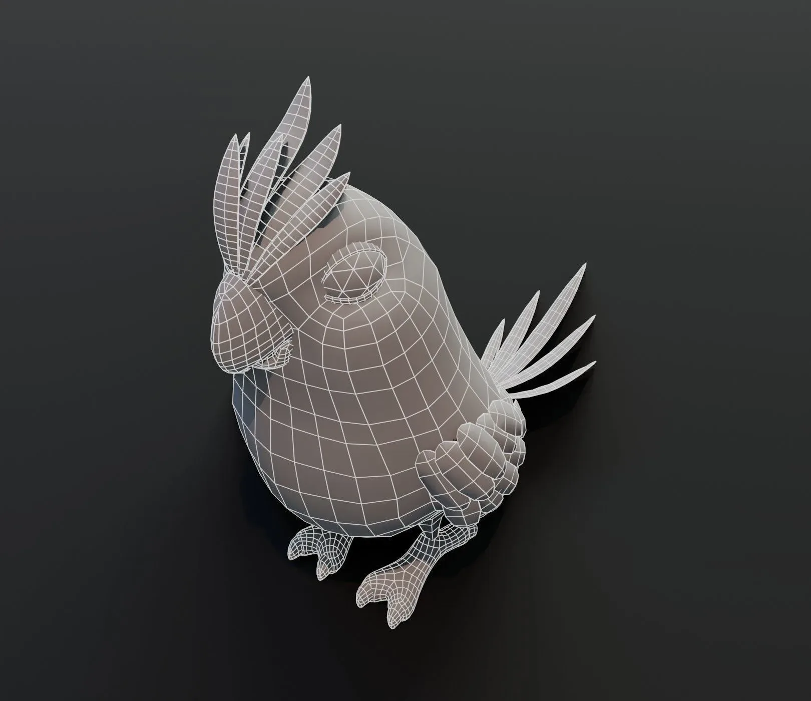 Cartoon Parrot Bird Base Mesh 3D Model