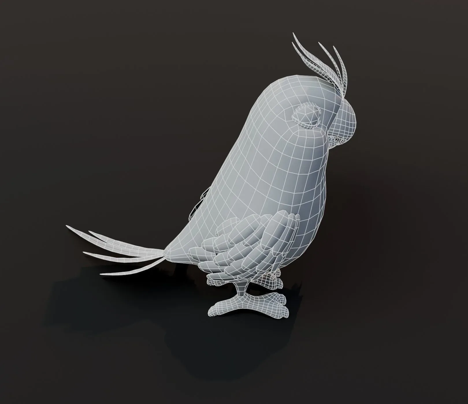 Cartoon Parrot Bird Base Mesh 3D Model