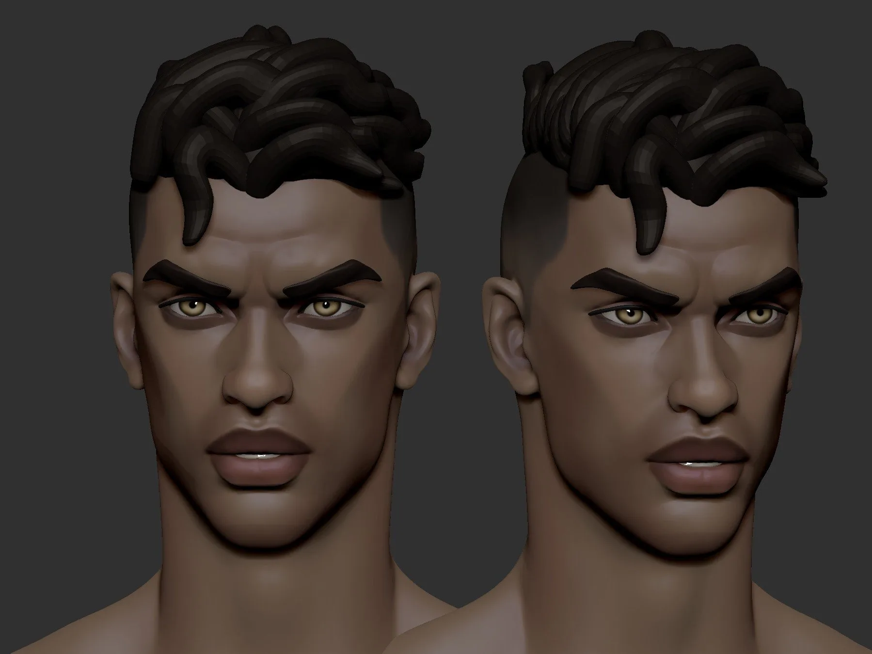 Stylized male head 55