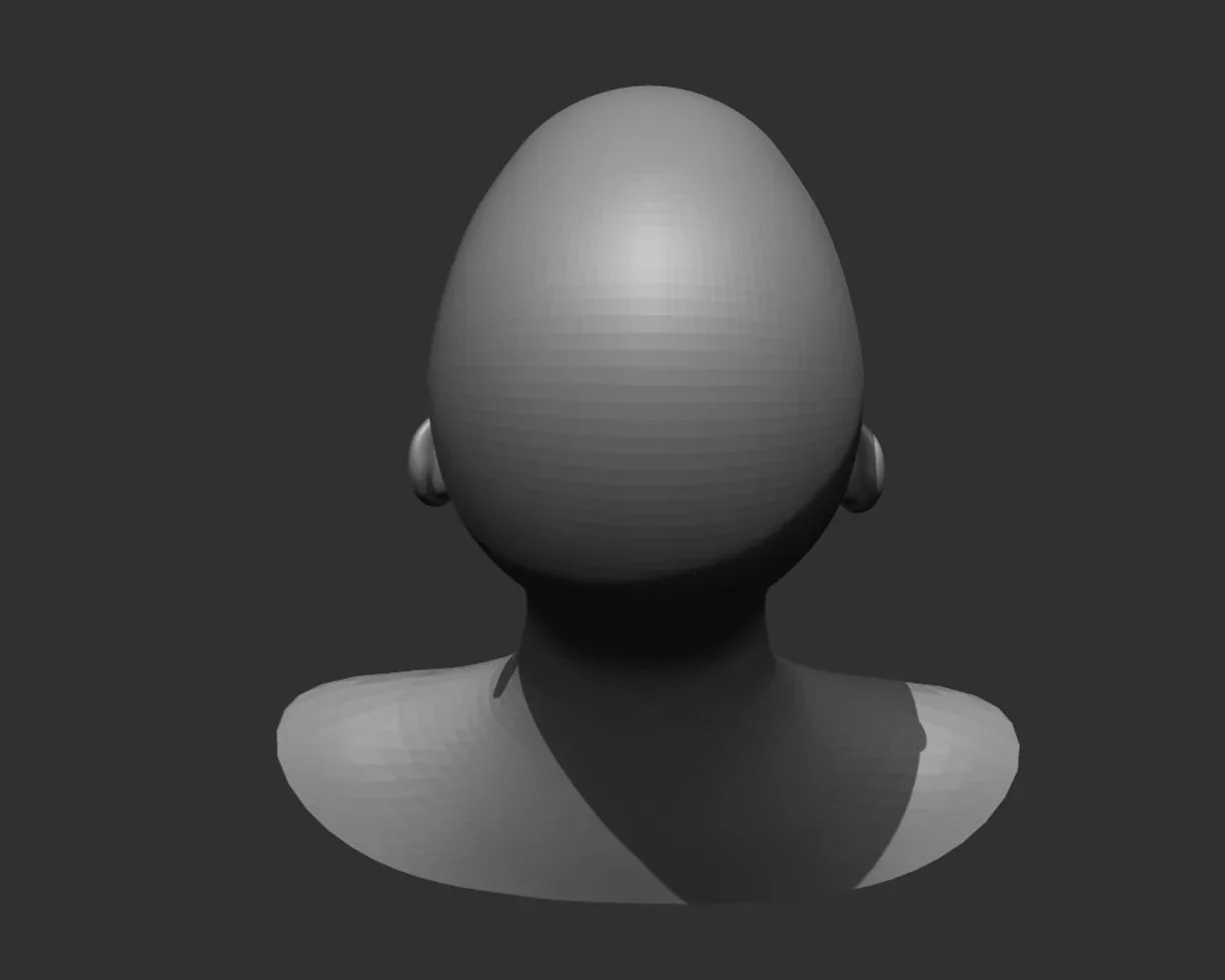 Female Head Realistic Base Mesh 3D Model