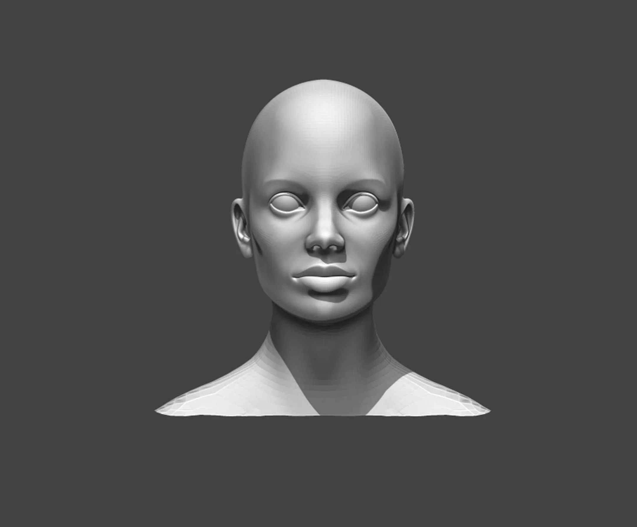 Female Head Realistic Base Mesh 2 3D Model