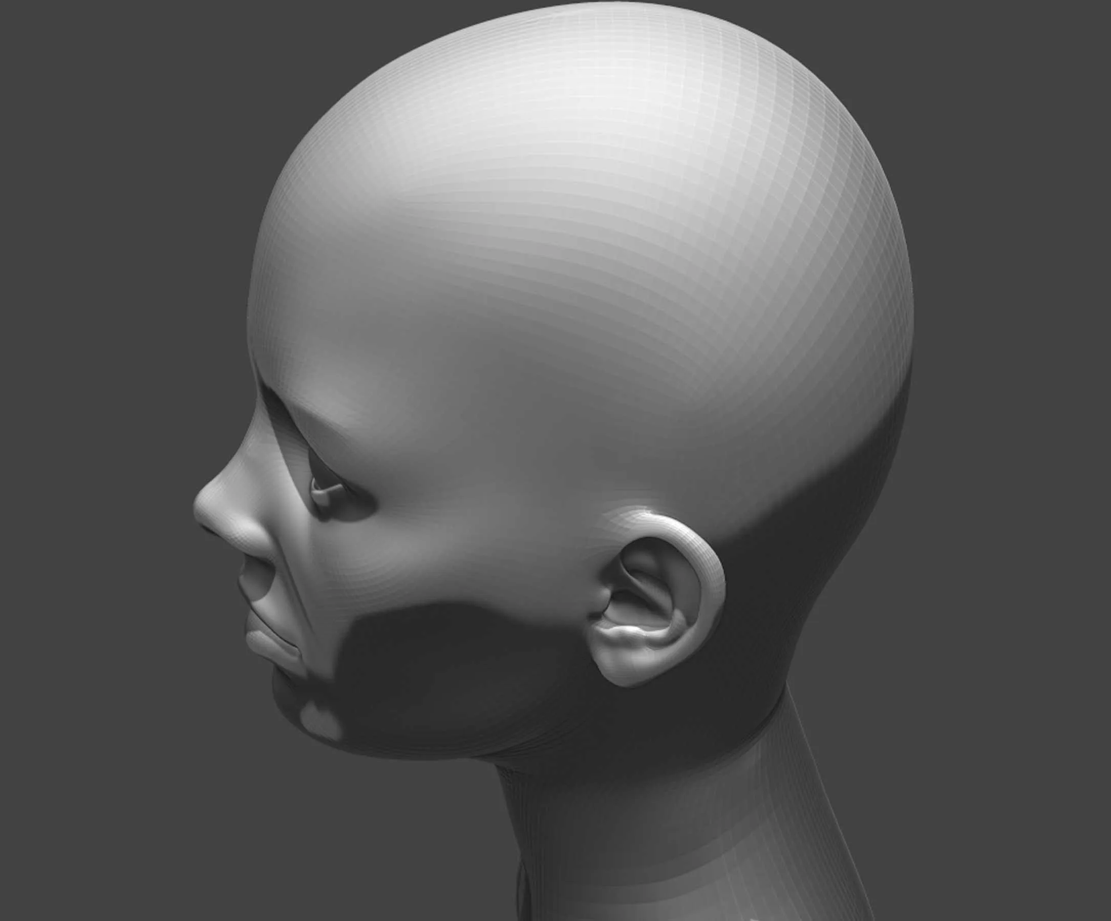 Female Head Realistic Base Mesh 2 3D Model