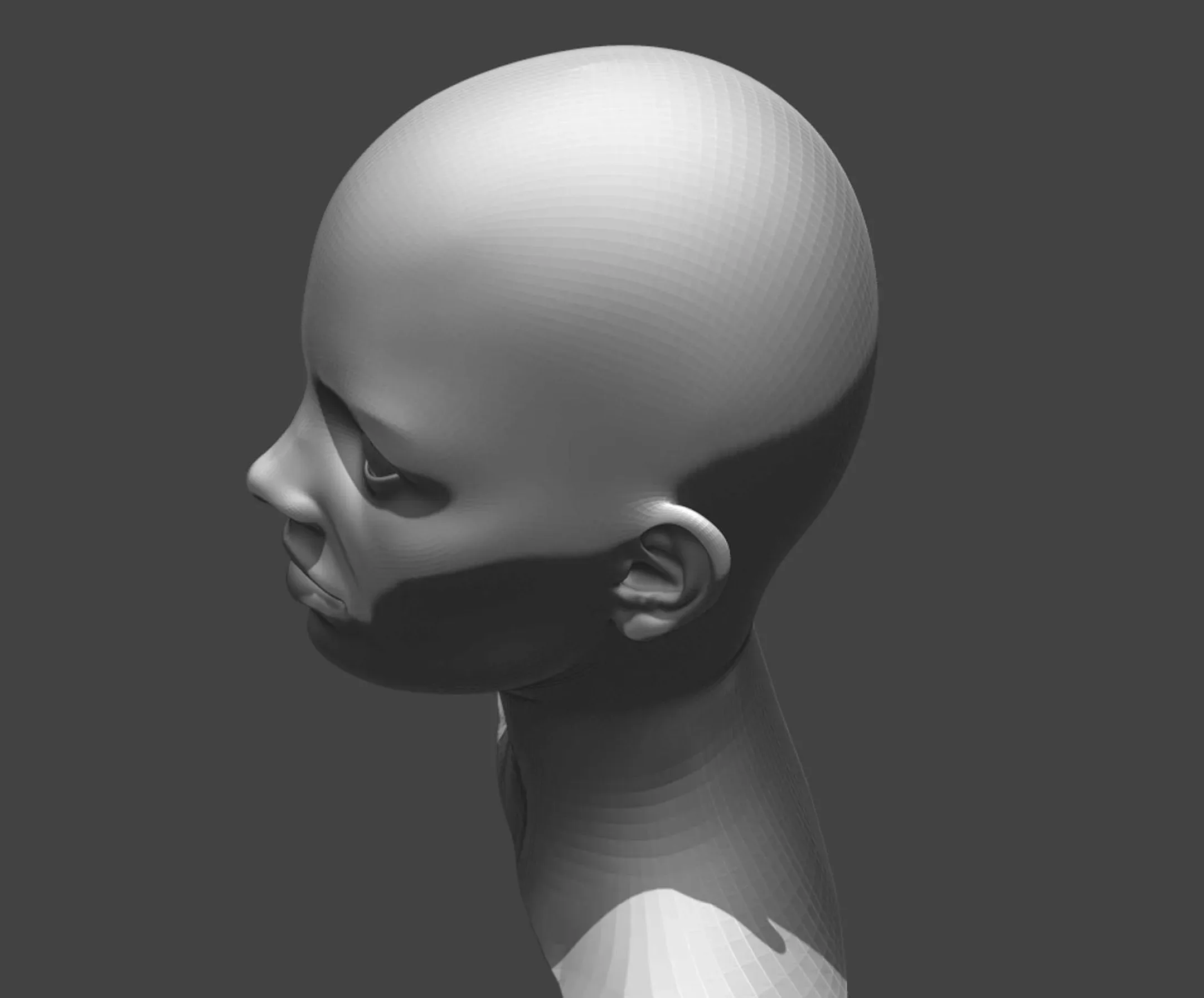 Female Head Realistic Base Mesh 2 3D Model