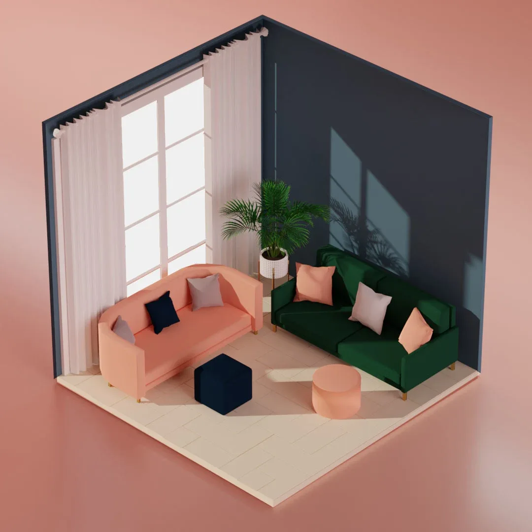 5 Lowpoly Livingroom