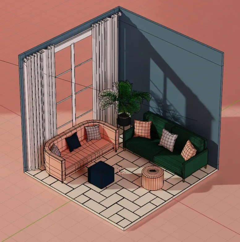 5 Lowpoly Livingroom