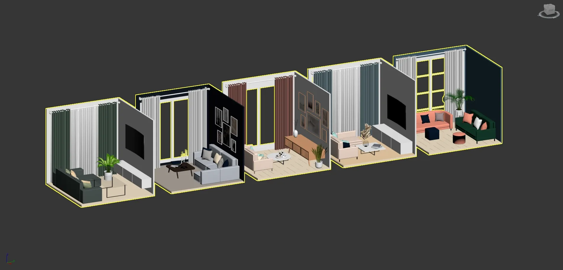 5 Lowpoly Livingroom