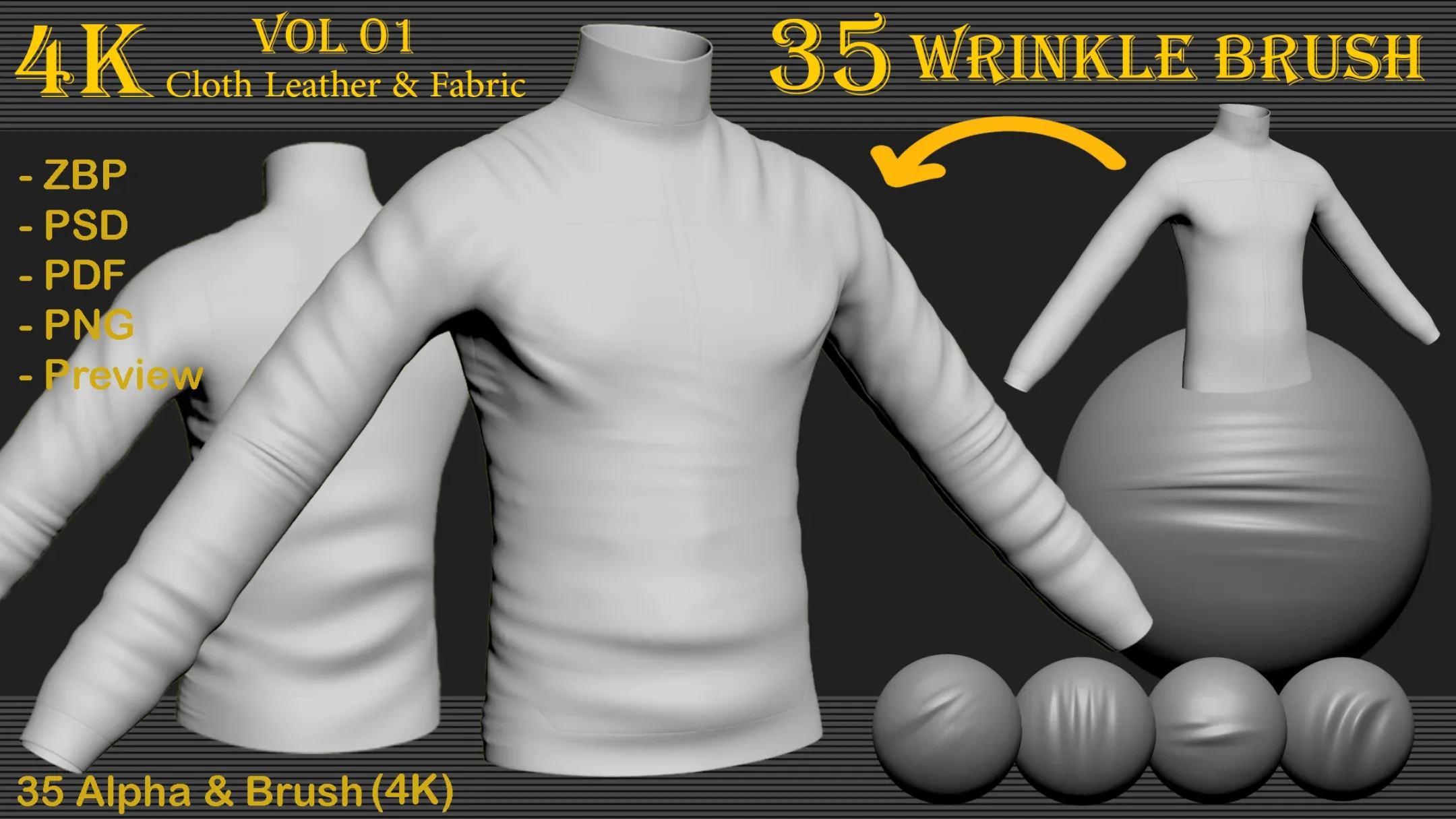 35 Wrinkle Alpha and Brush Vol 01