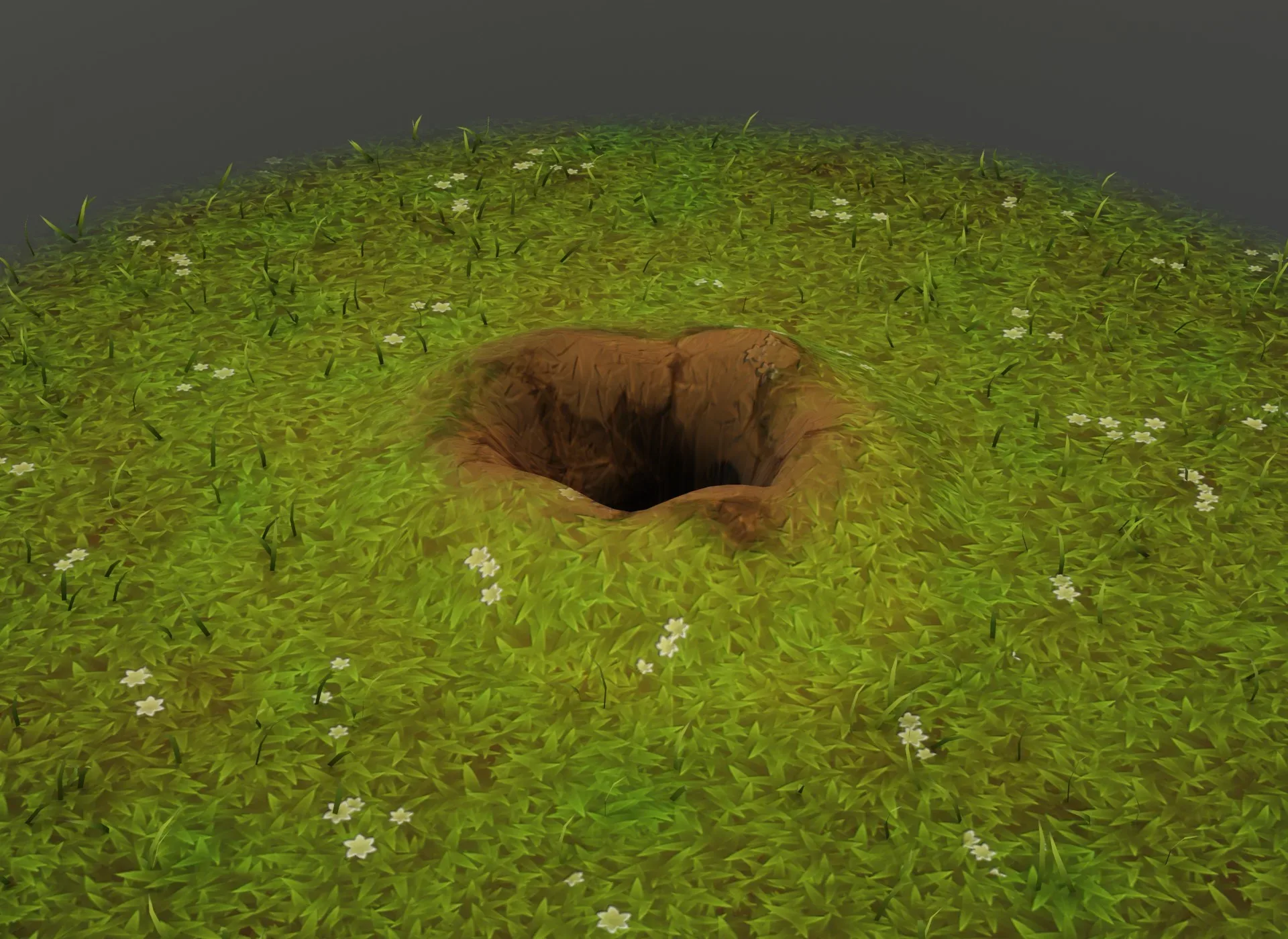 Cartoon Rabbit Hole in The Ground 3D Model