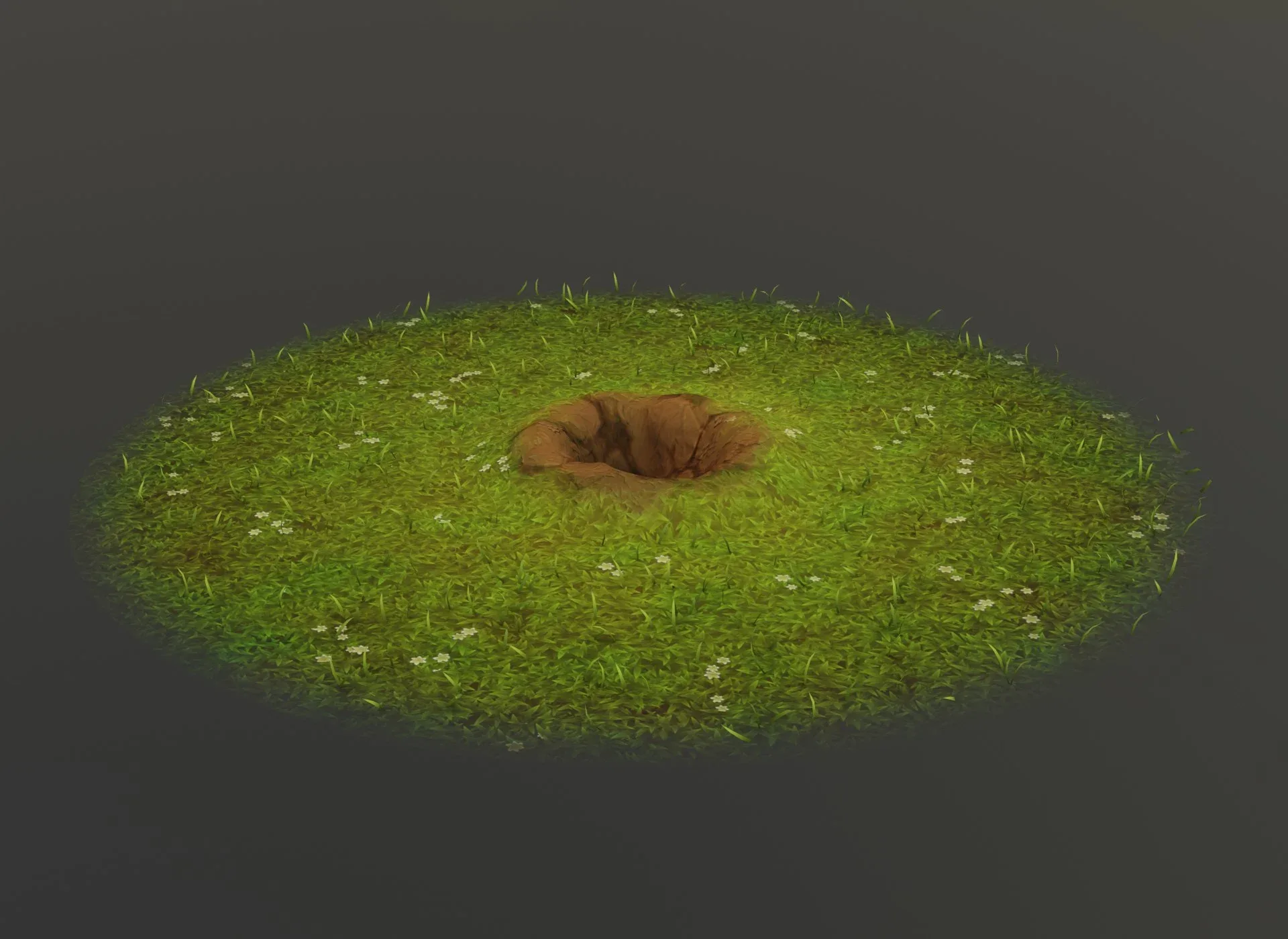 Cartoon Rabbit Hole in The Ground 3D Model