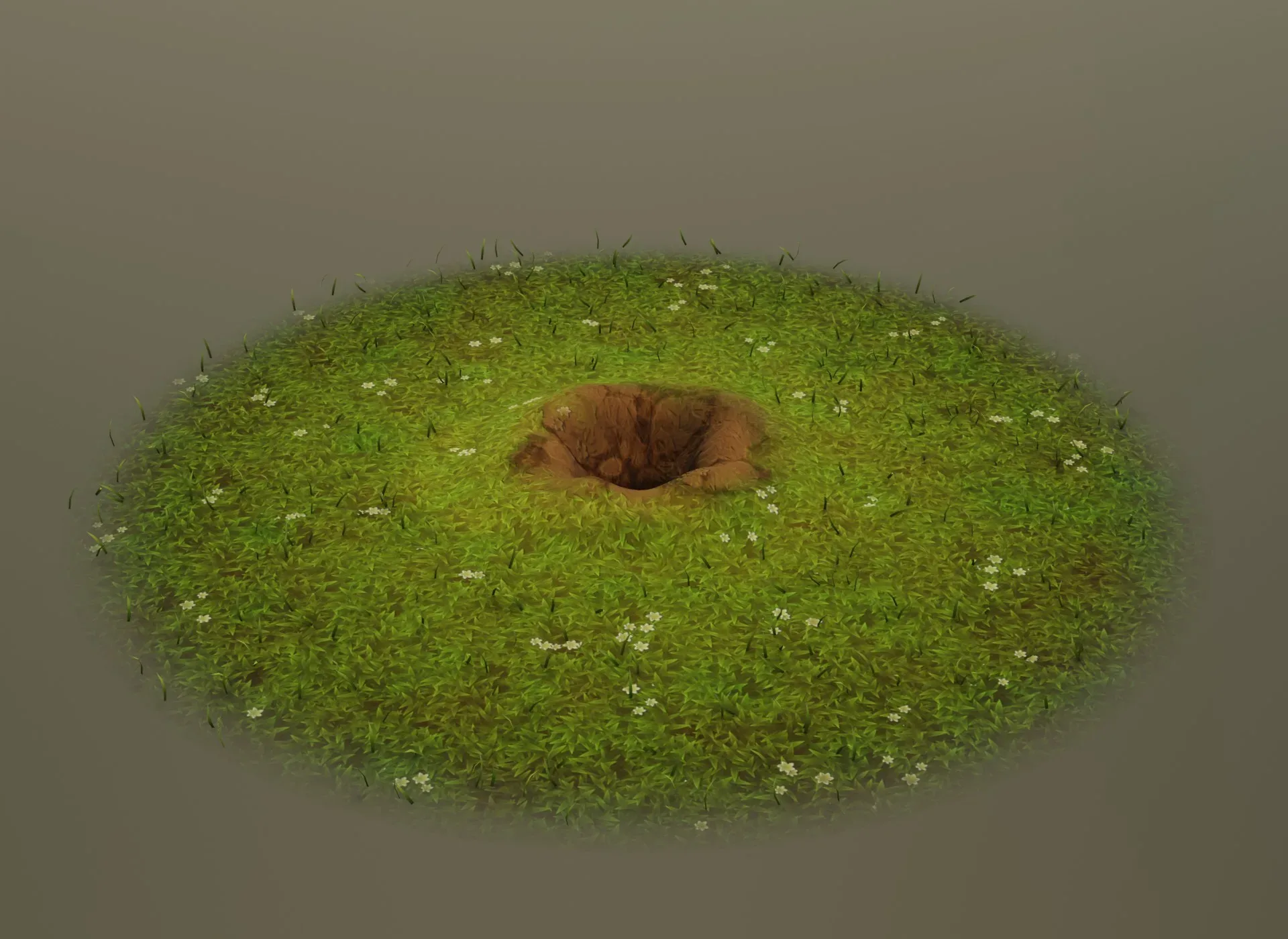 Cartoon Rabbit Hole in The Ground 3D Model