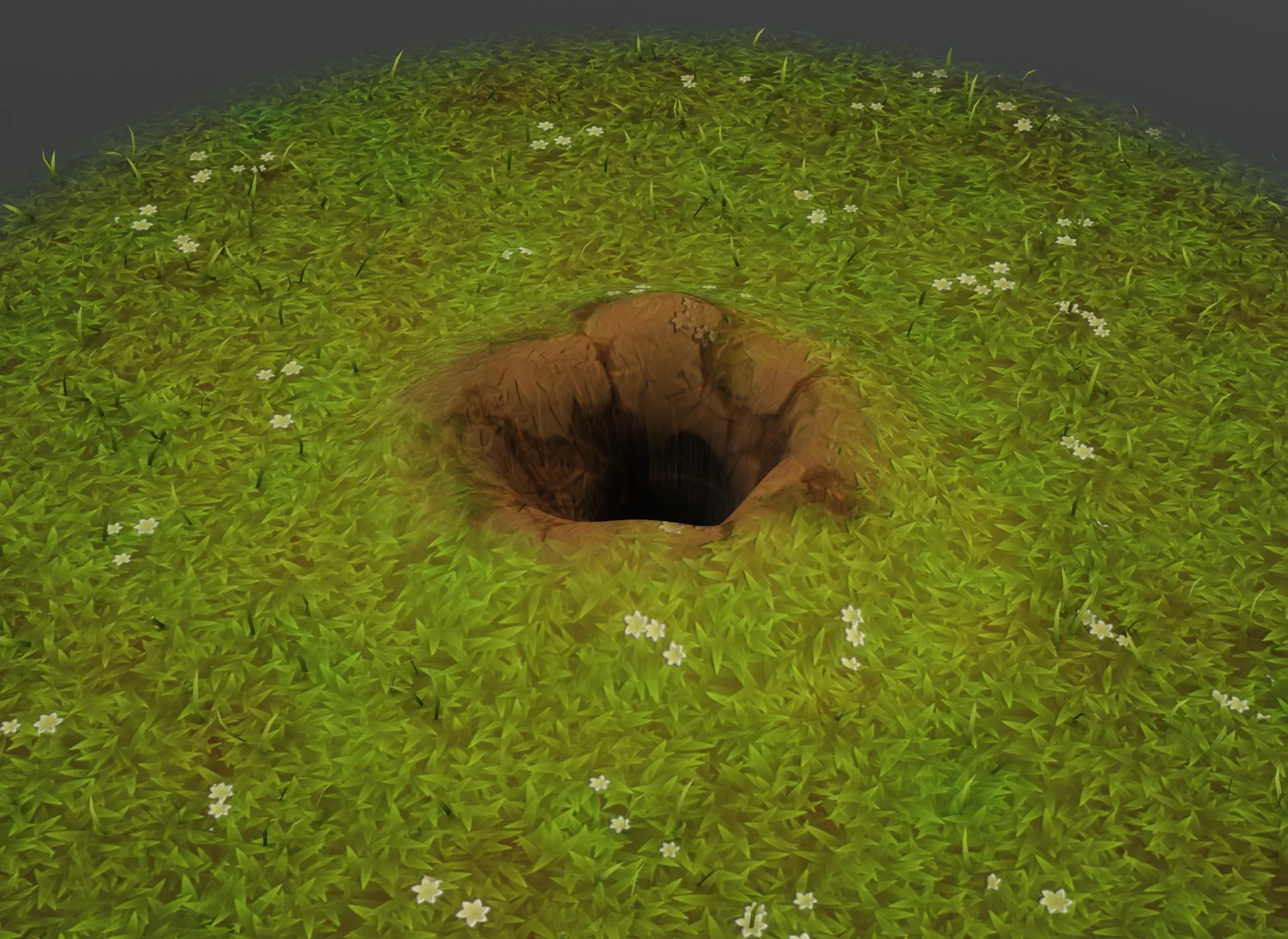 Cartoon Rabbit Hole in The Ground 3D Model