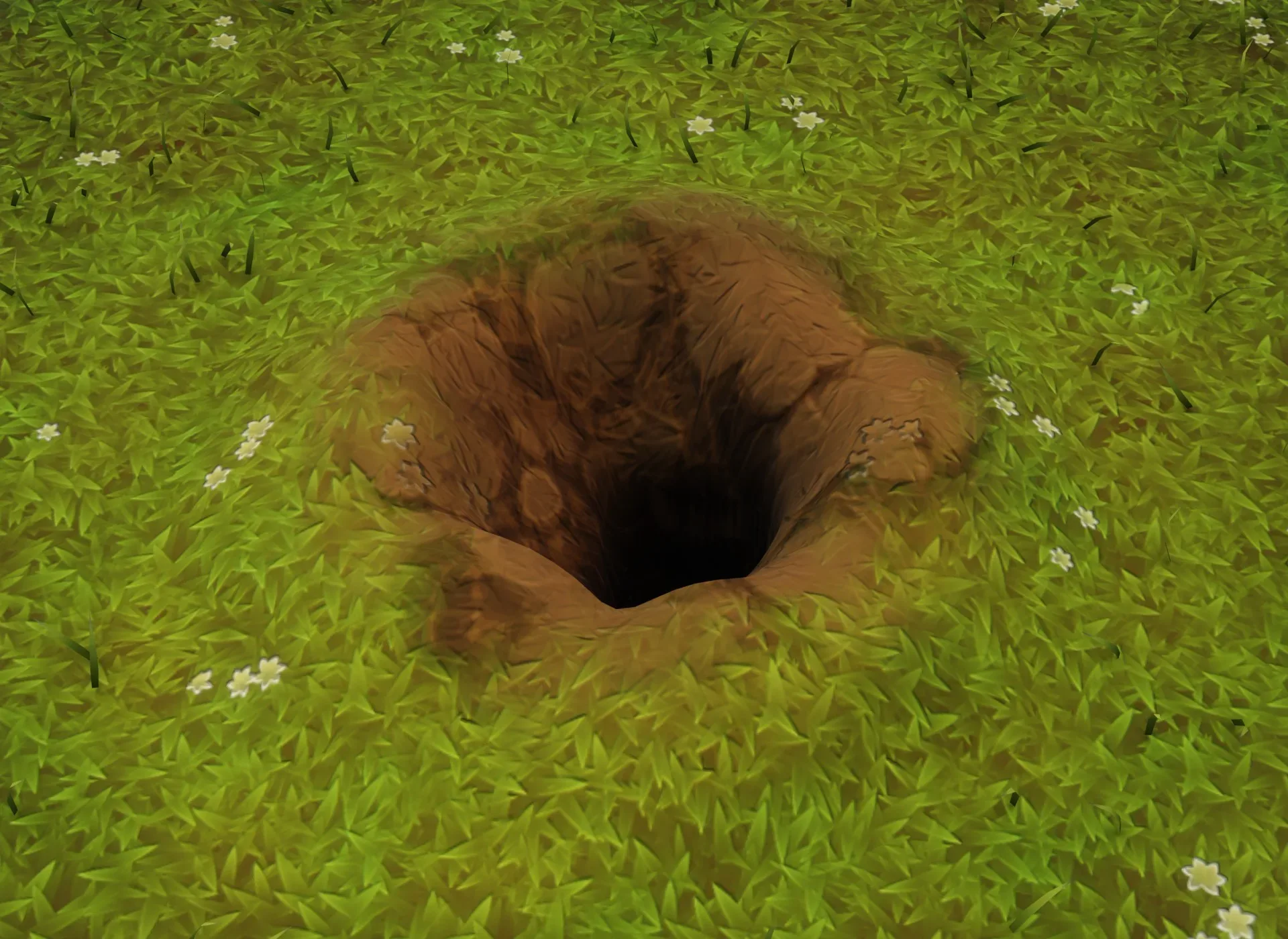 Cartoon Rabbit Hole in The Ground 3D Model