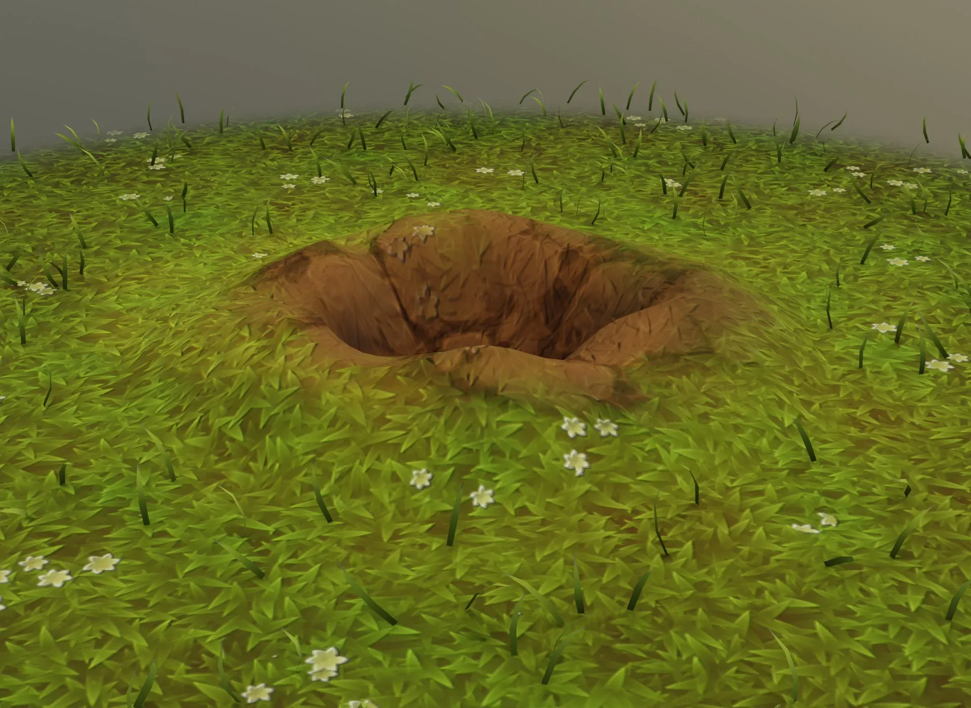 Cartoon Rabbit Hole in The Ground 3D Model