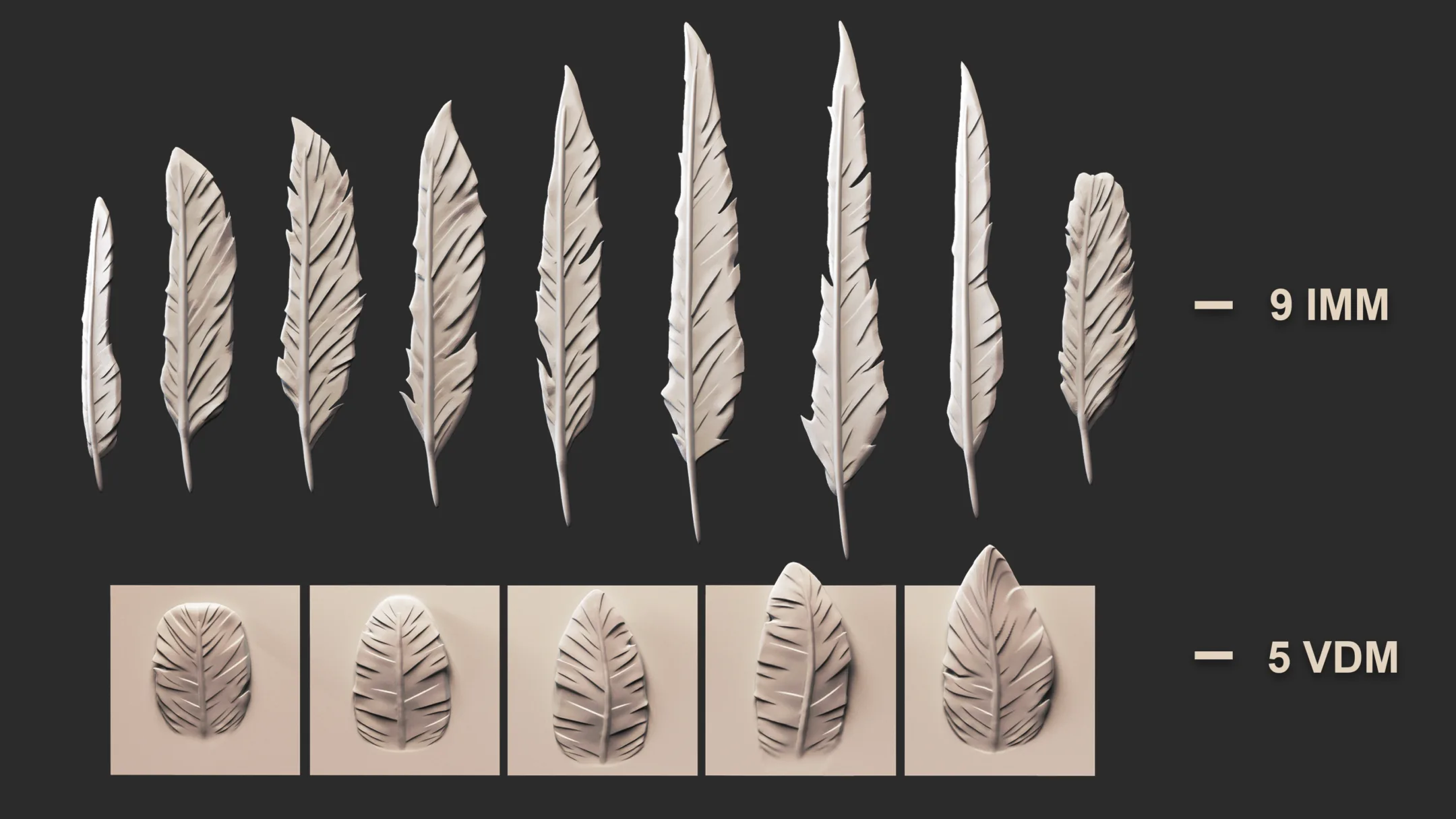 Stylized Feather Brushes for Zbrush