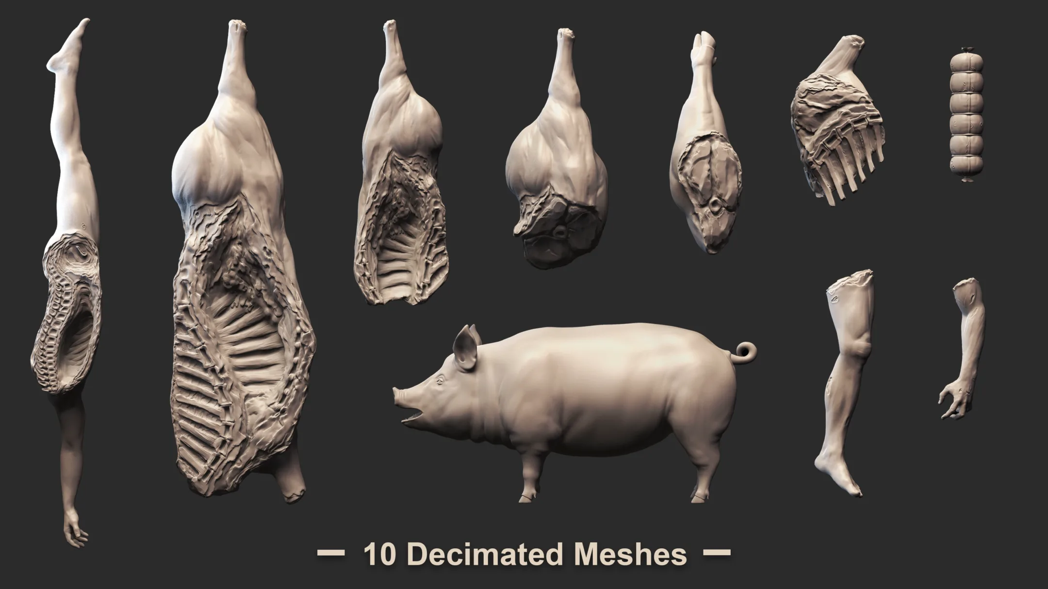 Human and Animal parts for Zbrush