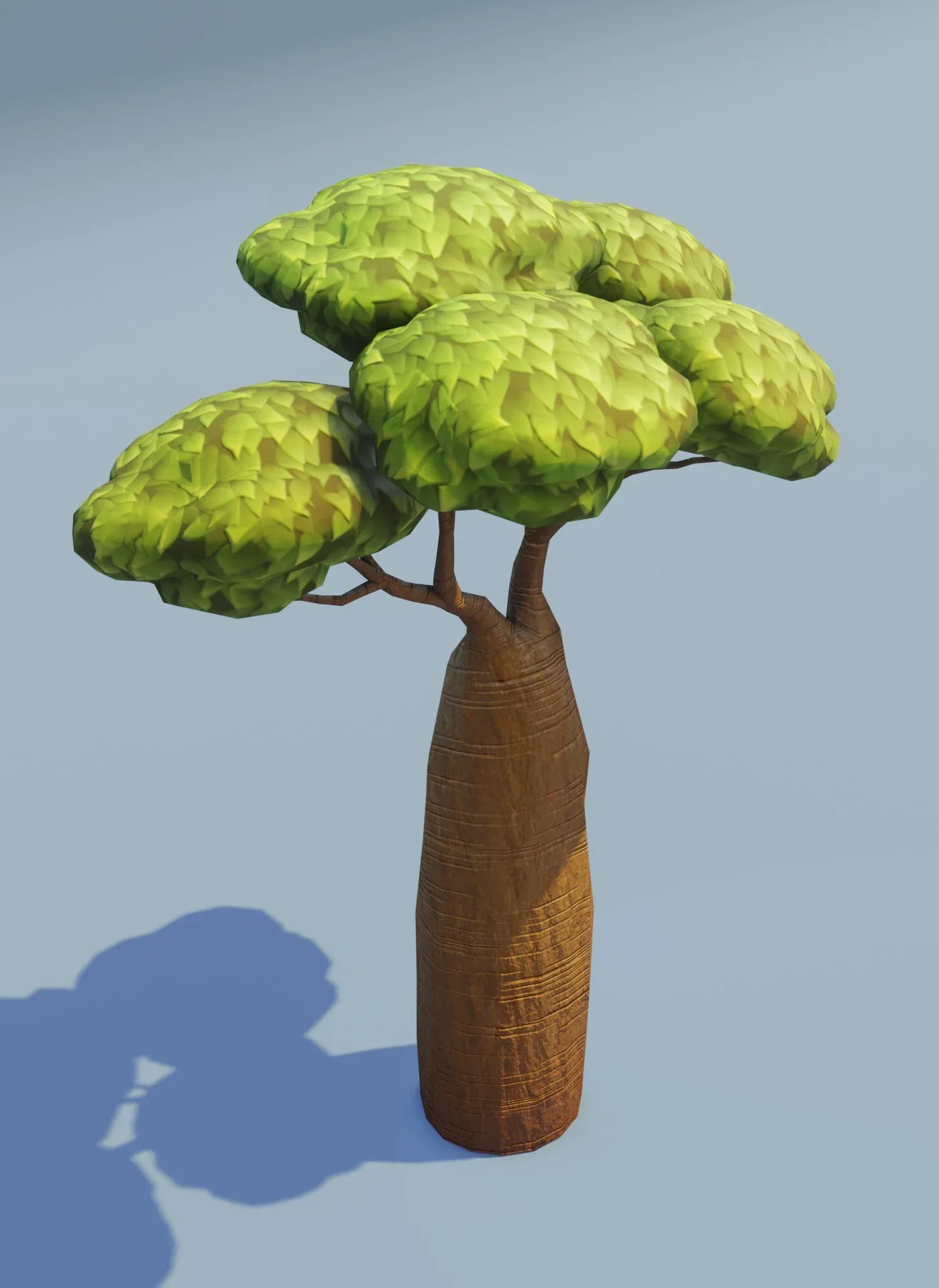 Cartoon Baobab Tree 3D Model