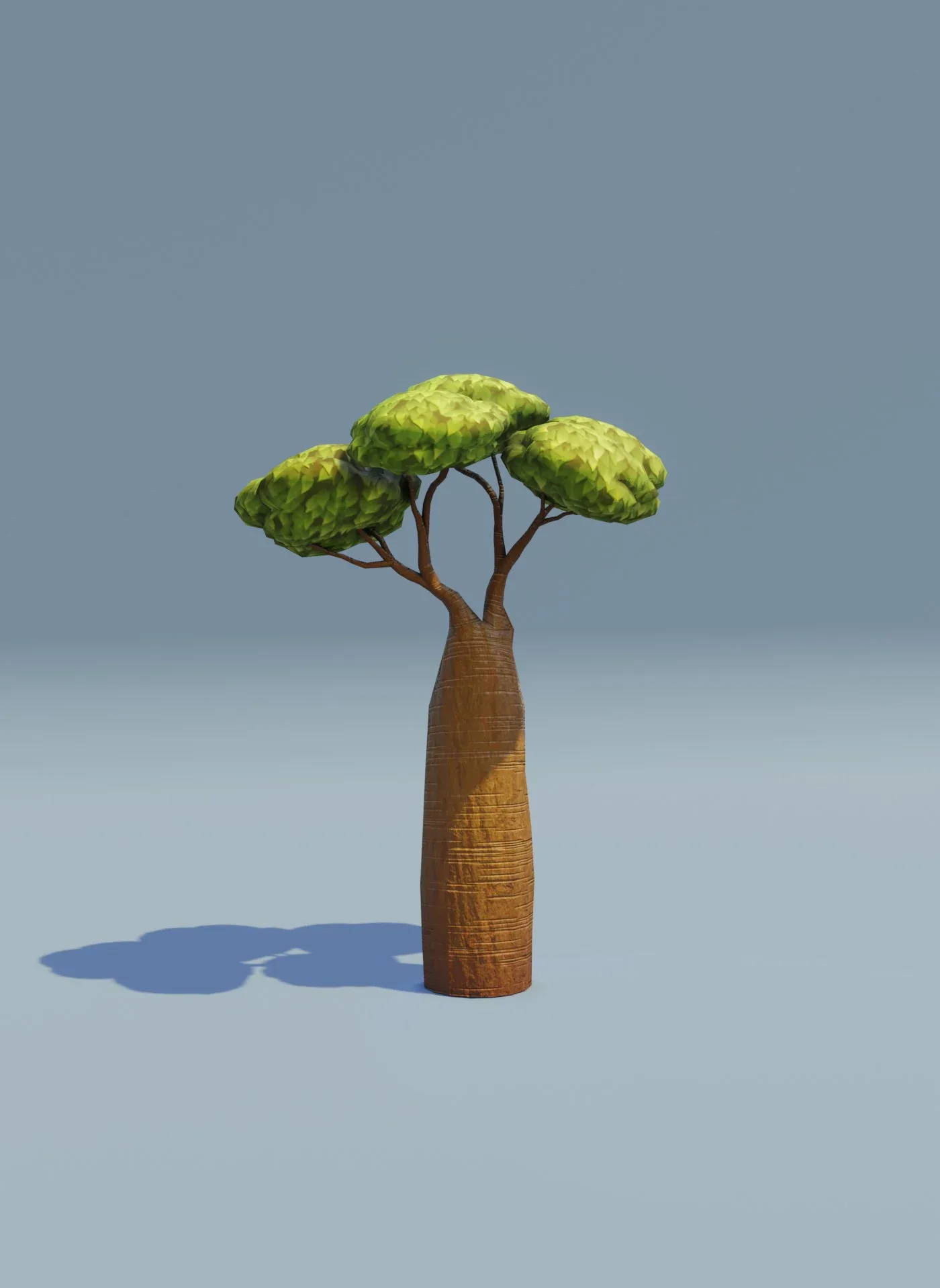 Cartoon Baobab Tree 3D Model