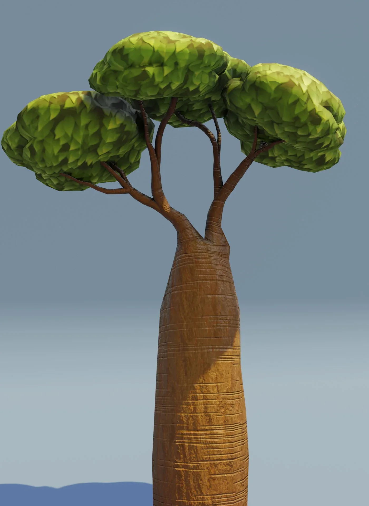 Cartoon Baobab Tree 3D Model