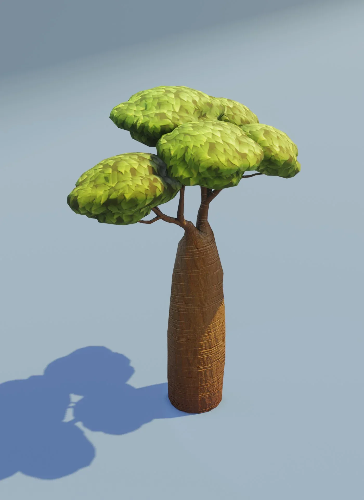 Cartoon Baobab Tree 3D Model