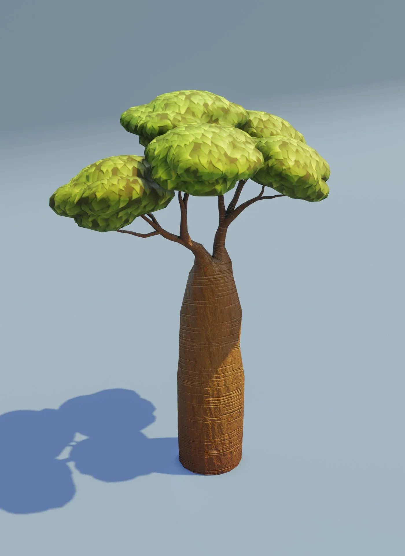 Cartoon Baobab Tree 3D Model