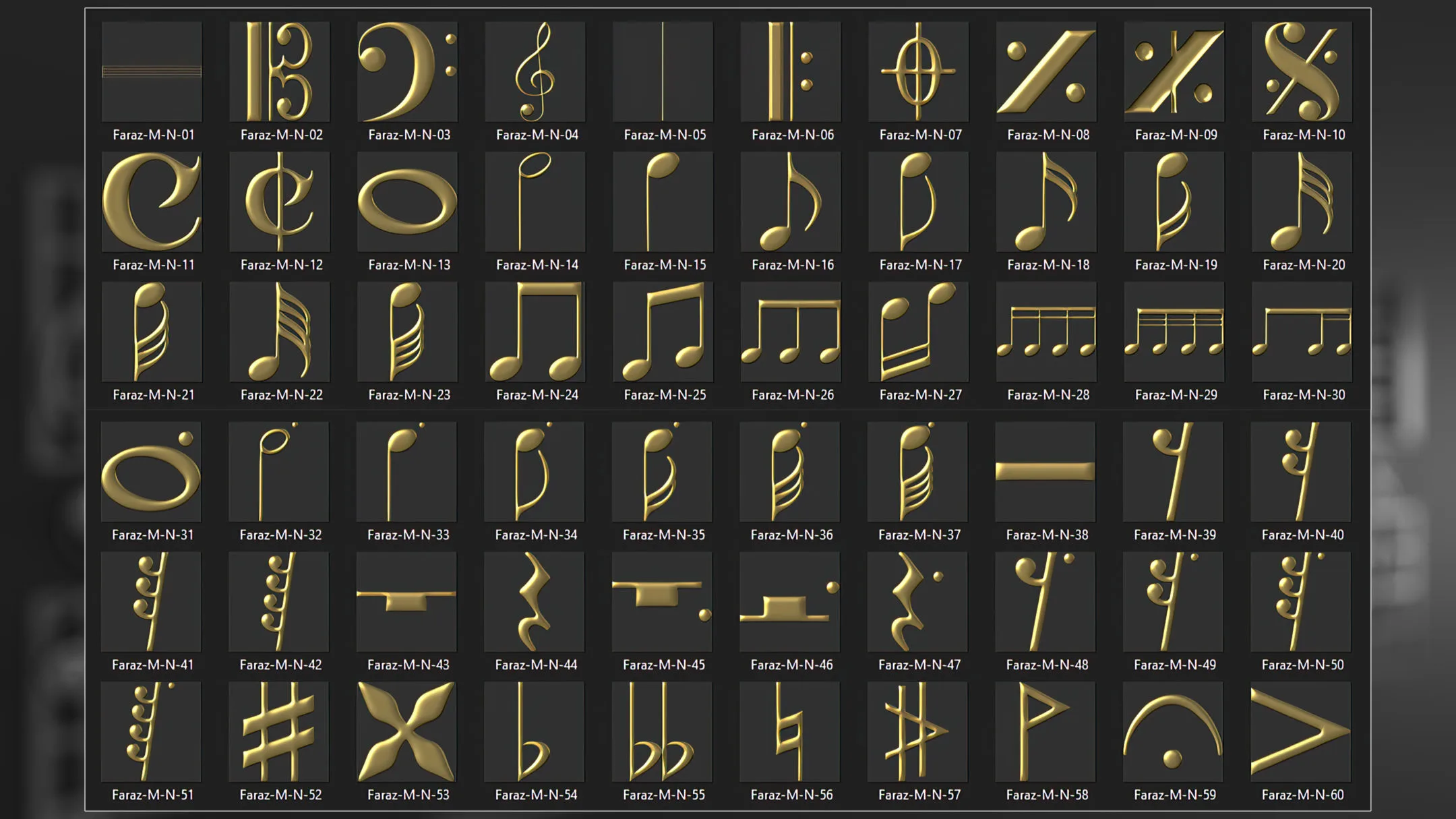 Musical Notes Brush , Alpha & 3D Model