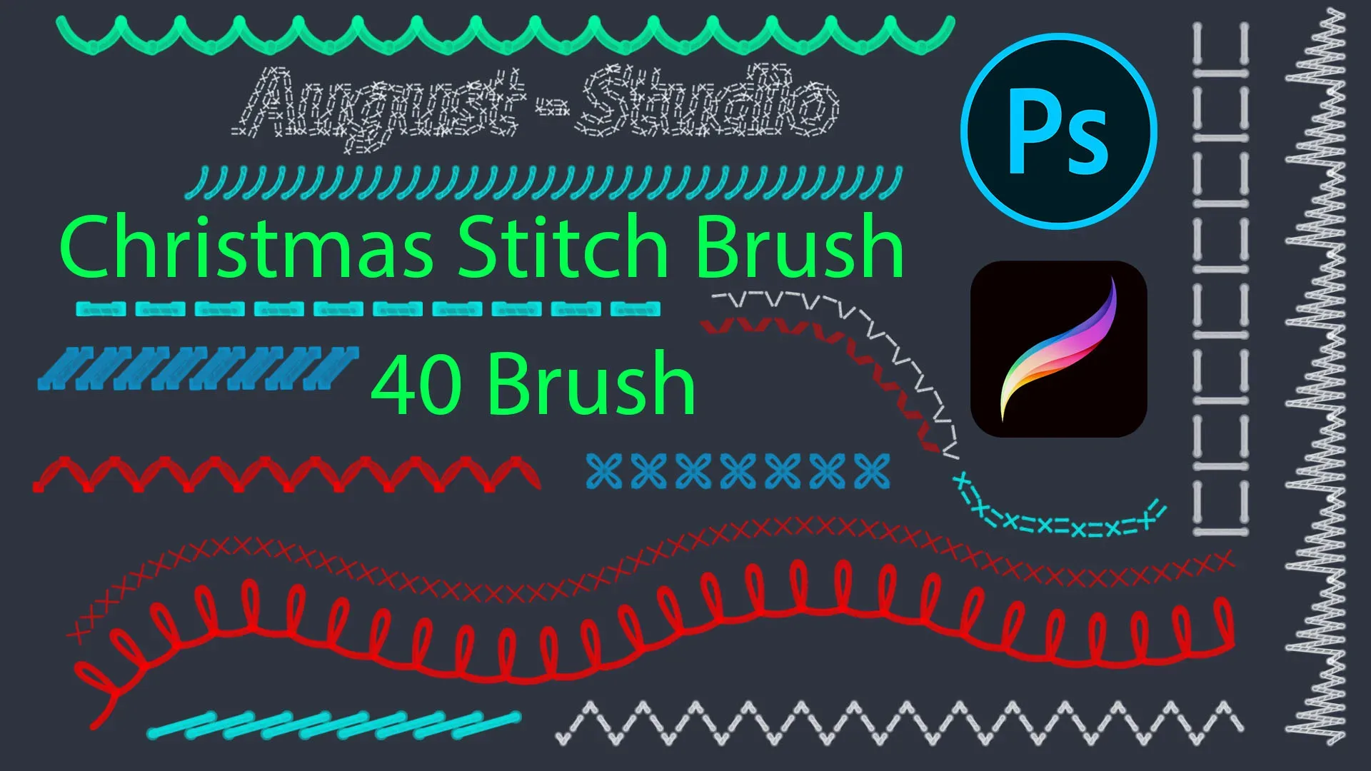 Christmas Stitch - PSD - Procreate