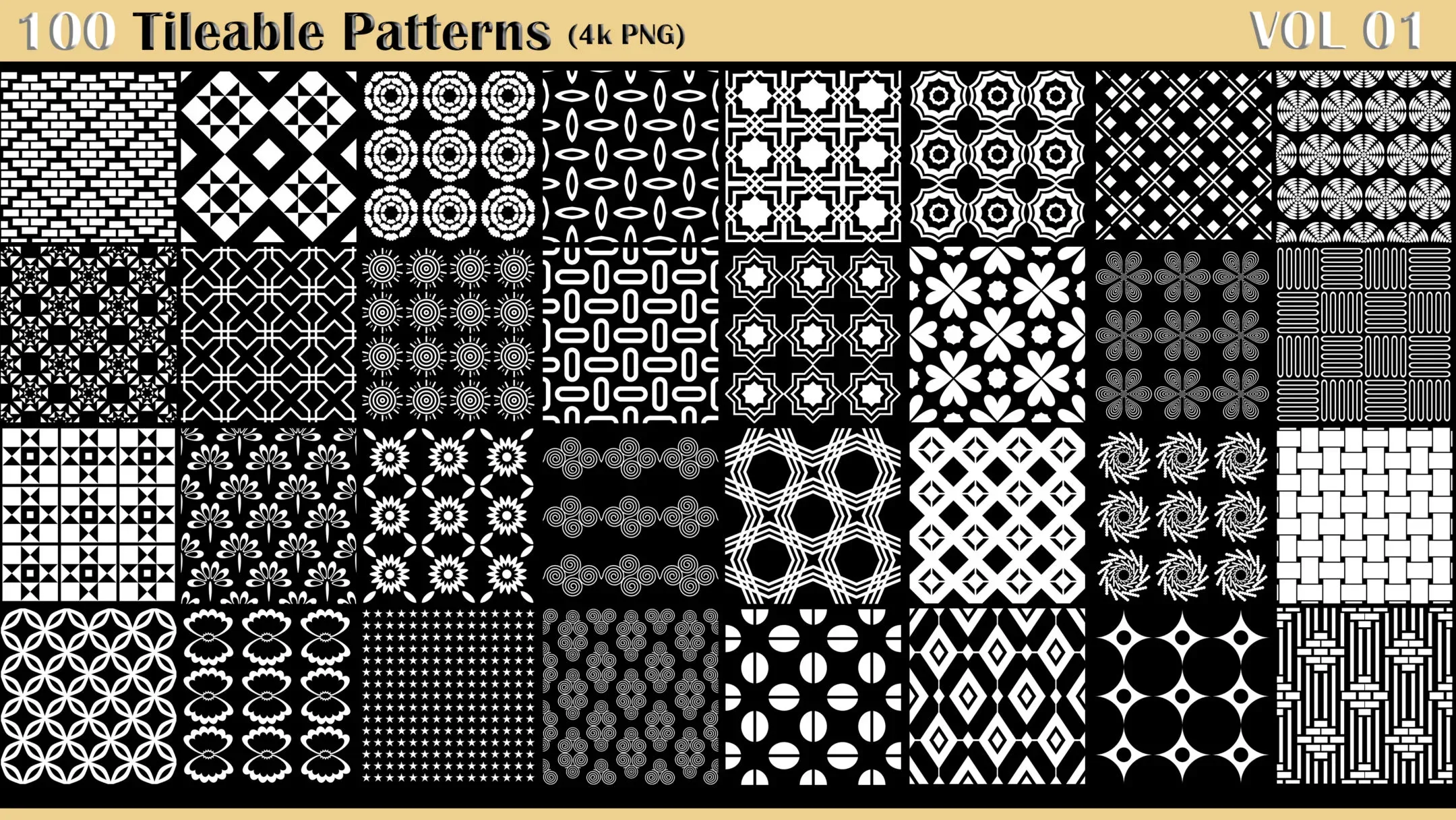 100 Tileable Patterns - Vol 01