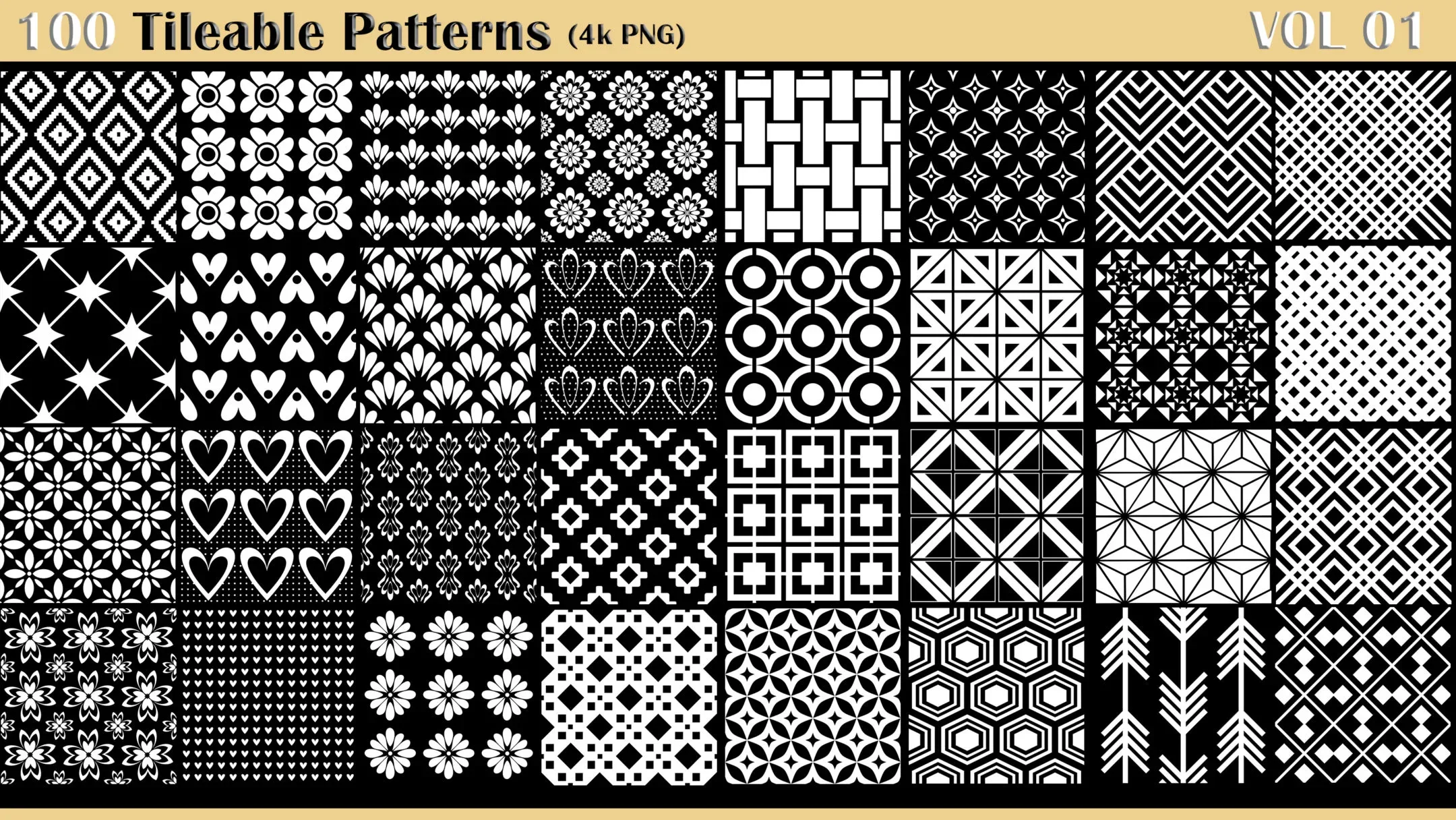 100 Tileable Patterns - Vol 01