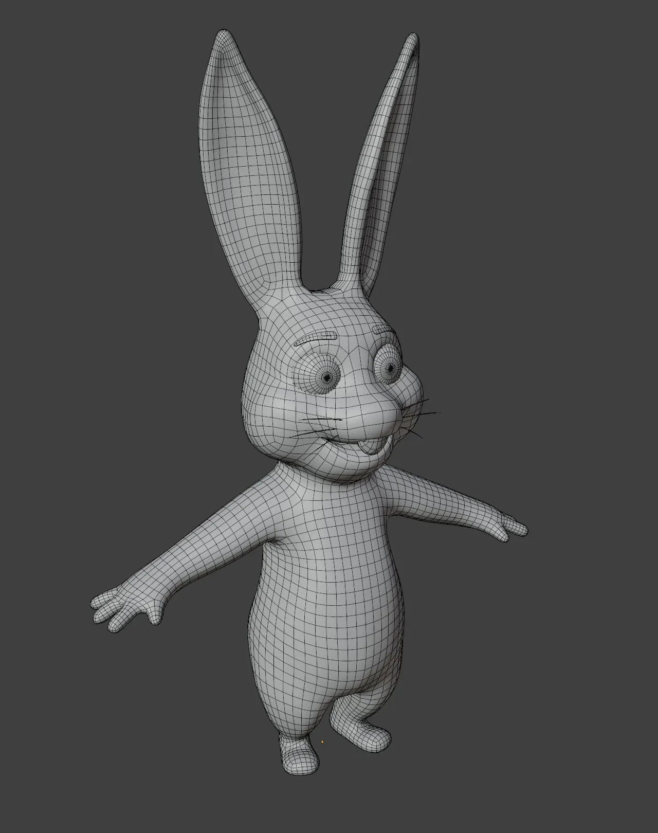 Cartoon Rabbit Rigged Base Mesh 3D Model