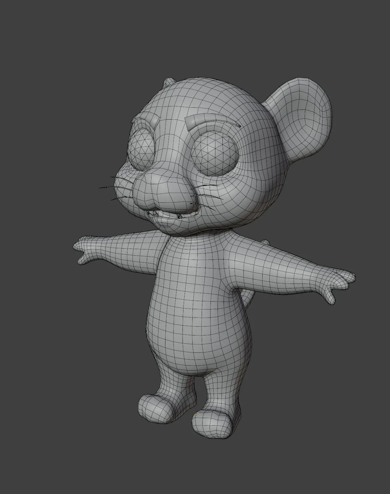 Cartoon Tiger Rigged Base Mesh 3D Model