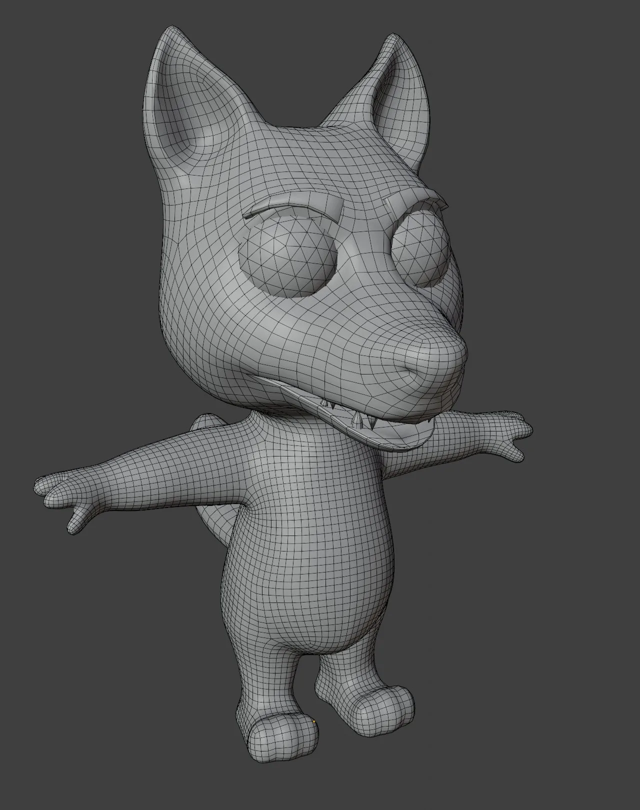 Cartoon Wolf Rigged Base Mesh 3D Model