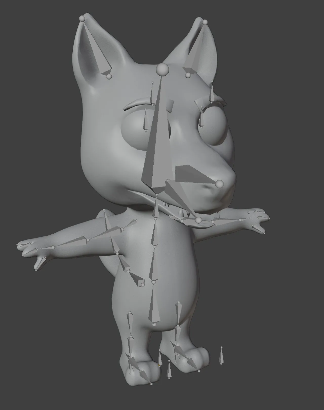 Cartoon Wolf Rigged Base Mesh 3D Model