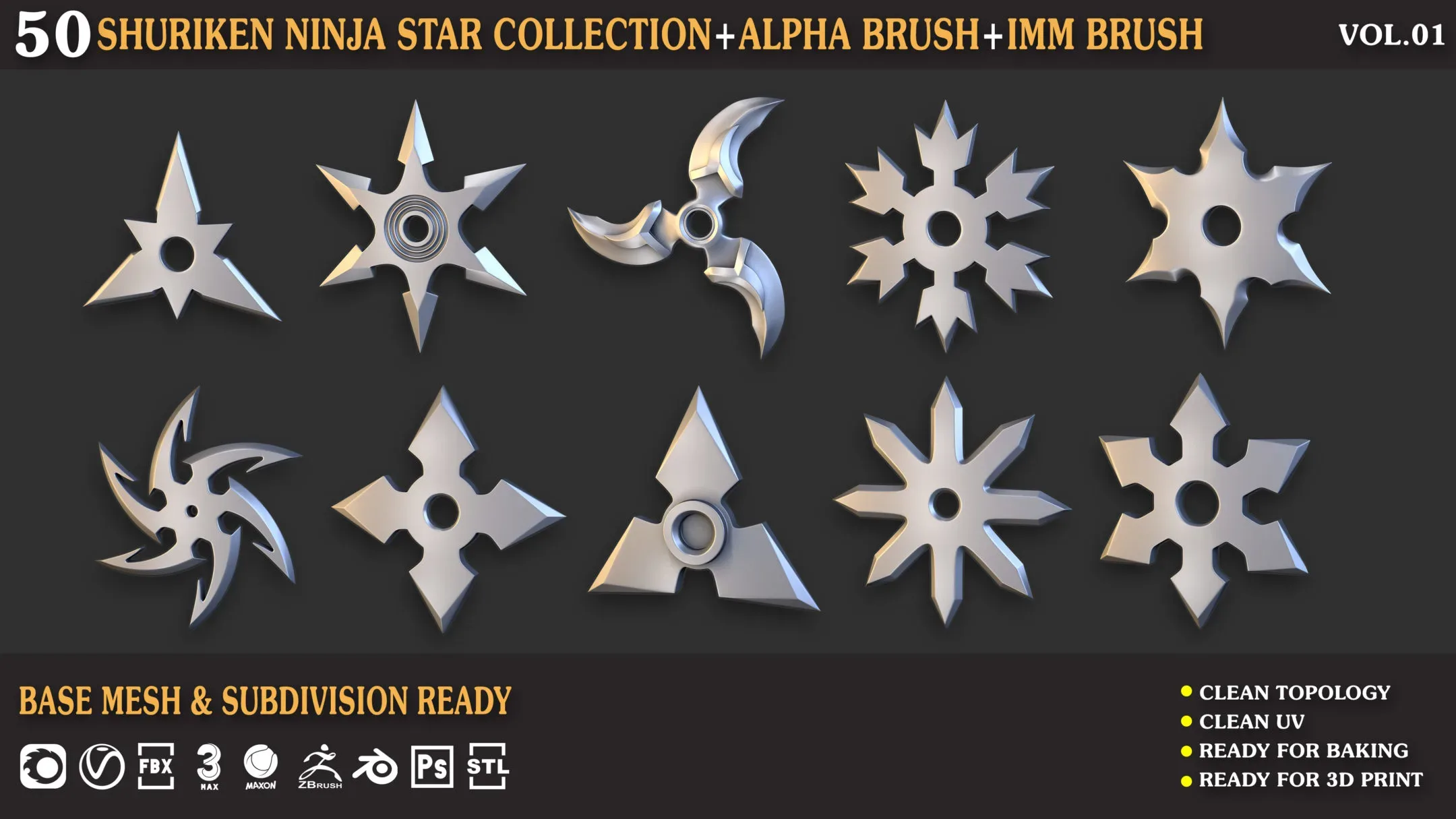 50 Shuriken_Ninja_Star_Collection_Vol_01