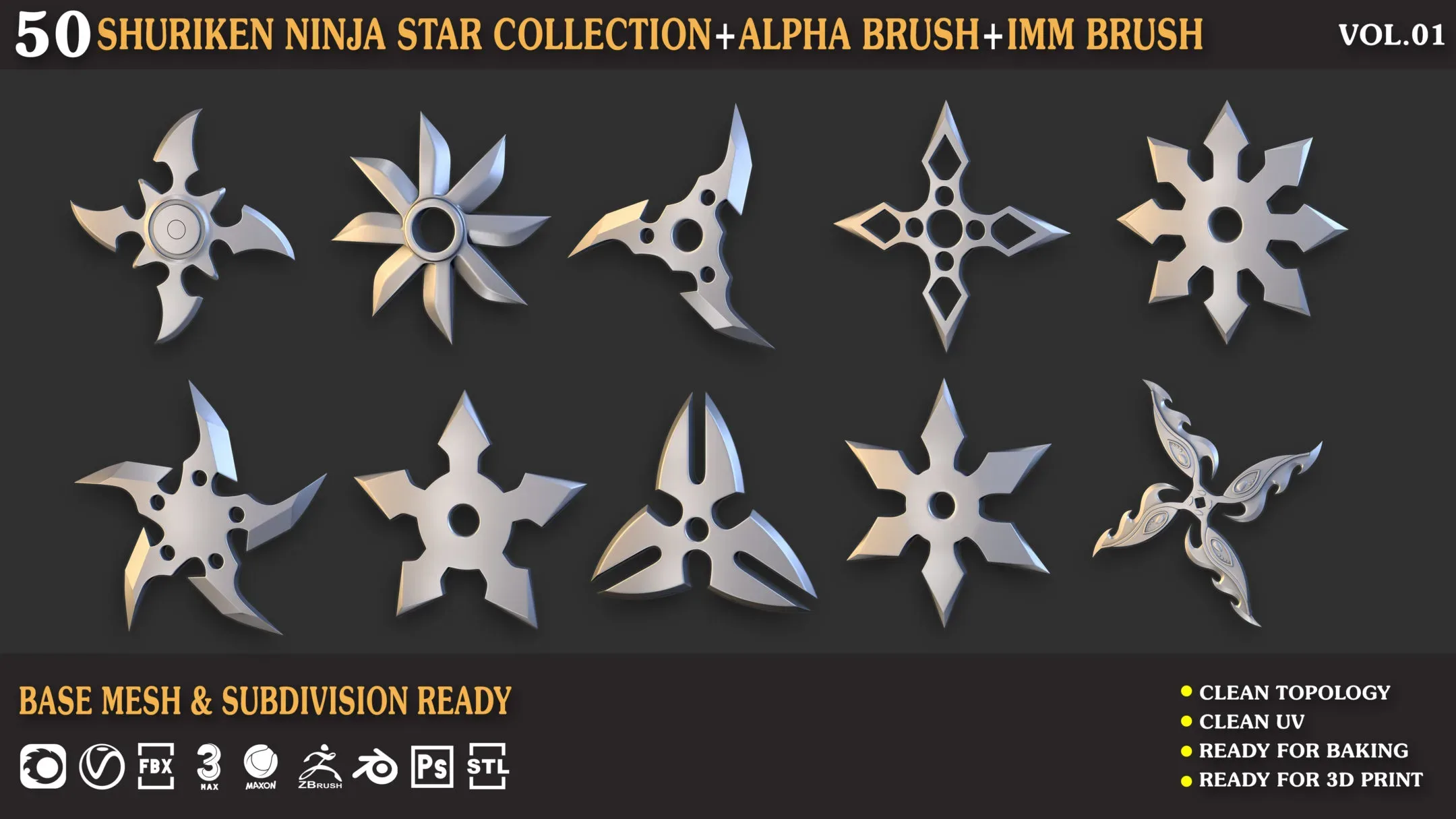 50 Shuriken_Ninja_Star_Collection_Vol_01