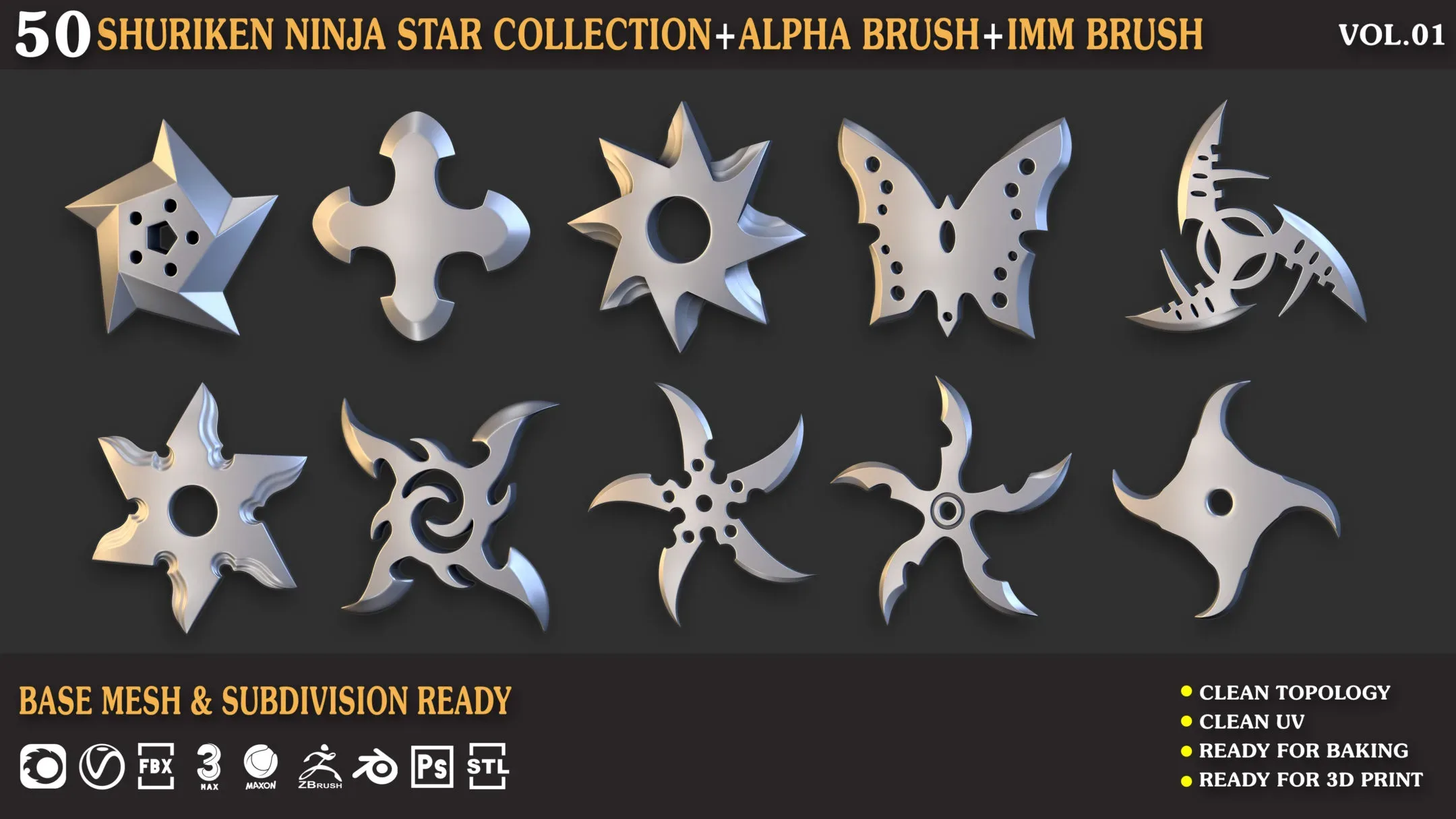 50 Shuriken_Ninja_Star_Collection_Vol_01