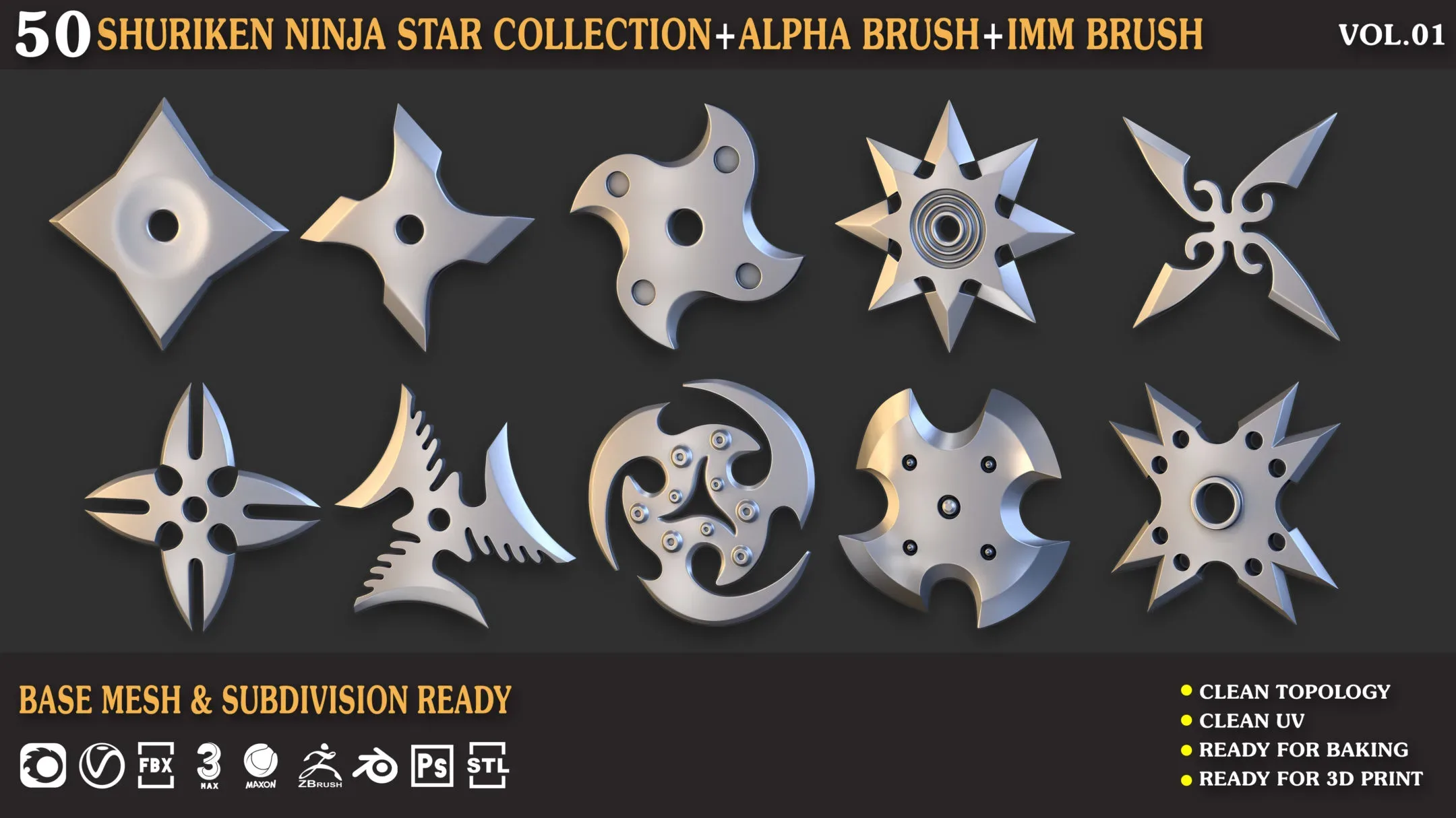 50 Shuriken_Ninja_Star_Collection_Vol_01